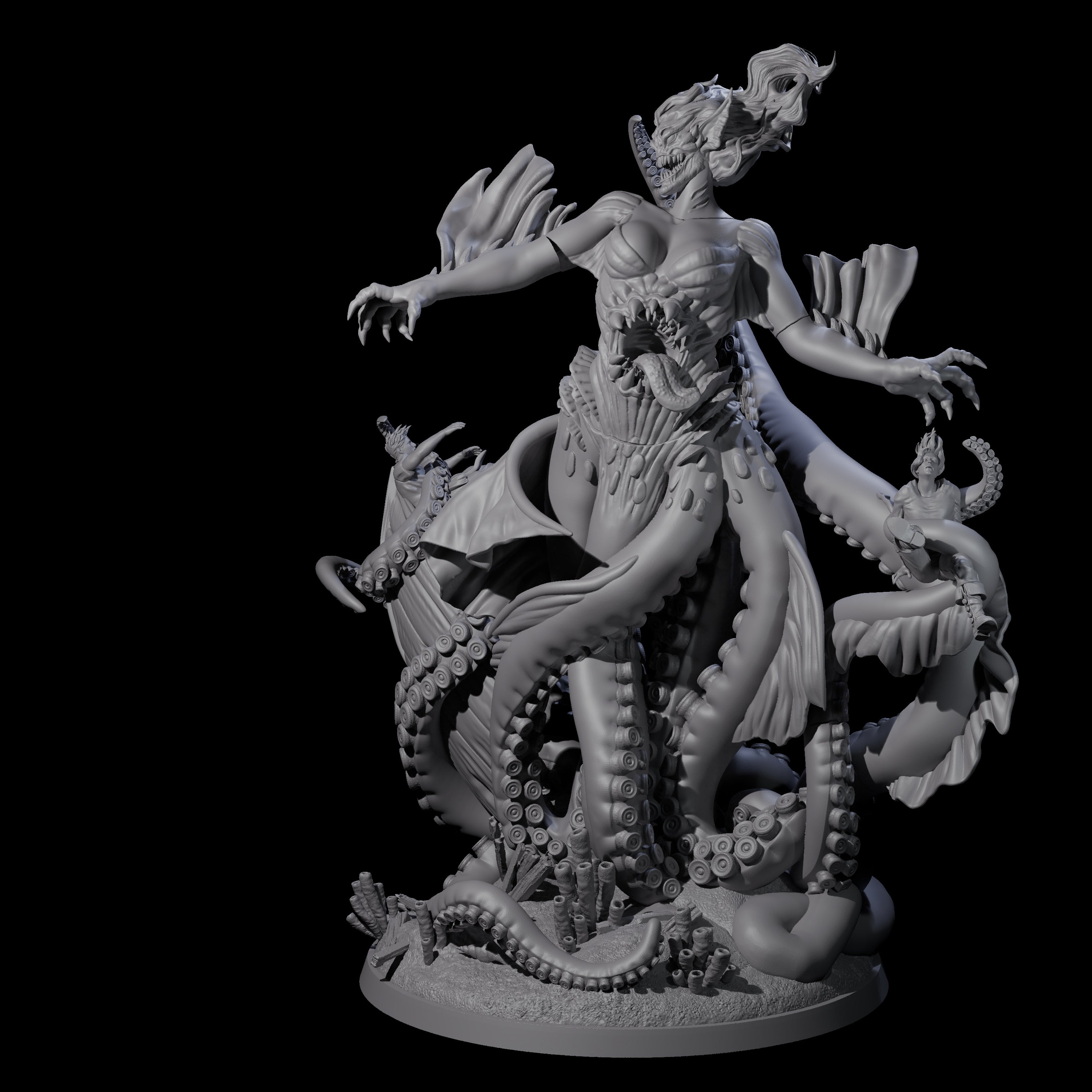 Tentacled Sea Hag Matriarch Miniature for Dungeons and Dragons, Pathfinder or other TTRPGs