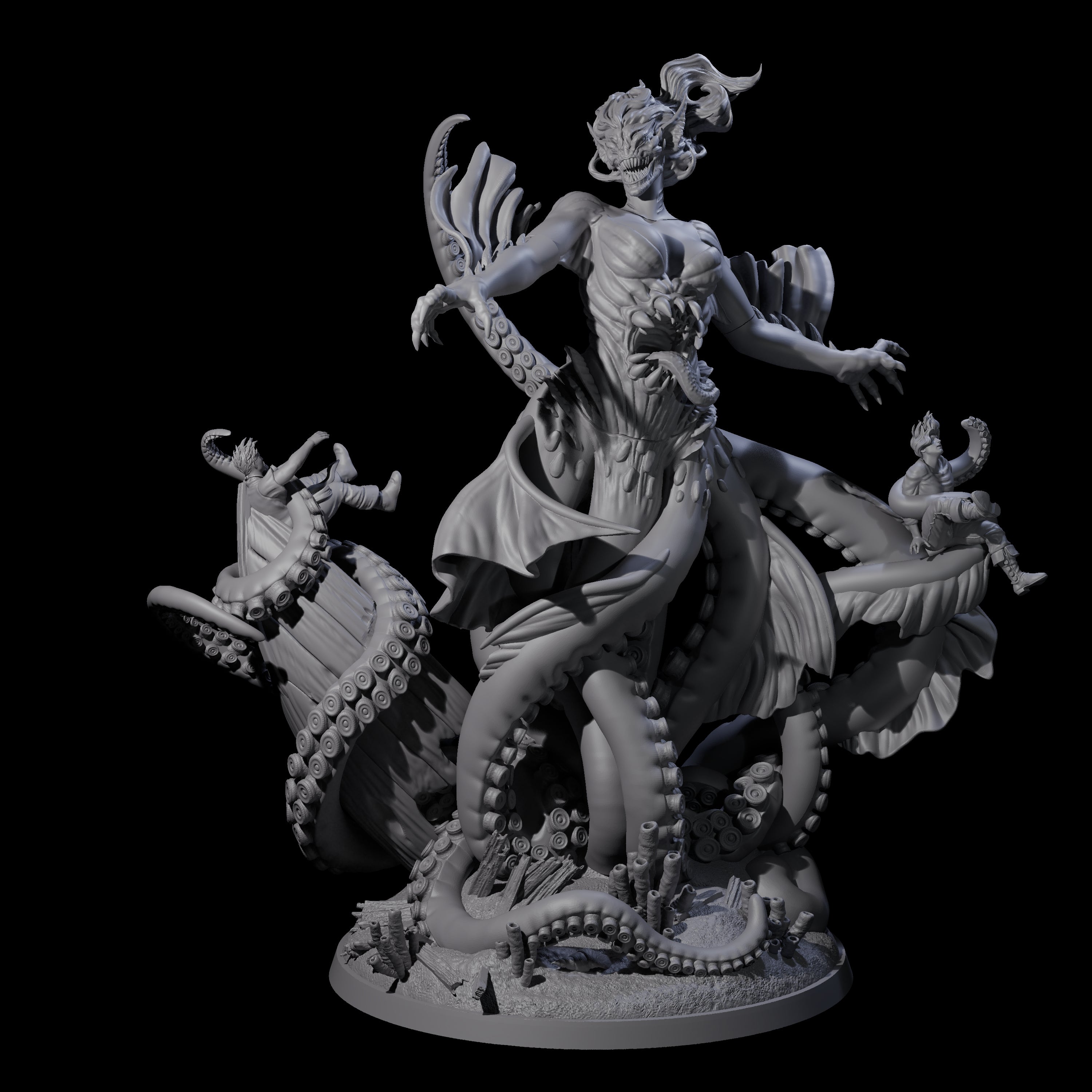 Tentacled Sea Hag Matriarch Miniature for Dungeons and Dragons, Pathfinder or other TTRPGs