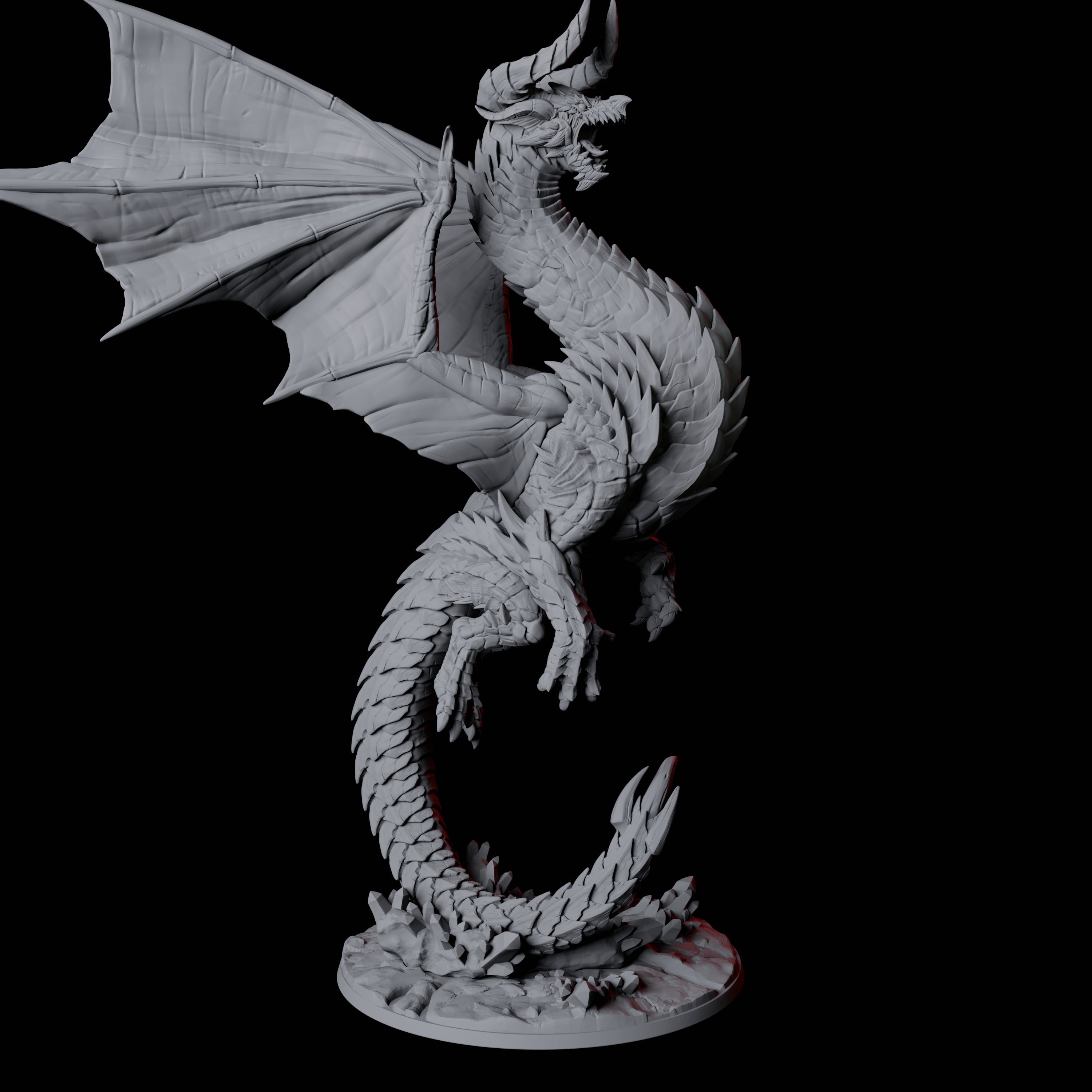 Terrifying Red Dragon Miniature for Dungeons and Dragons, Pathfinder or other TTRPGs