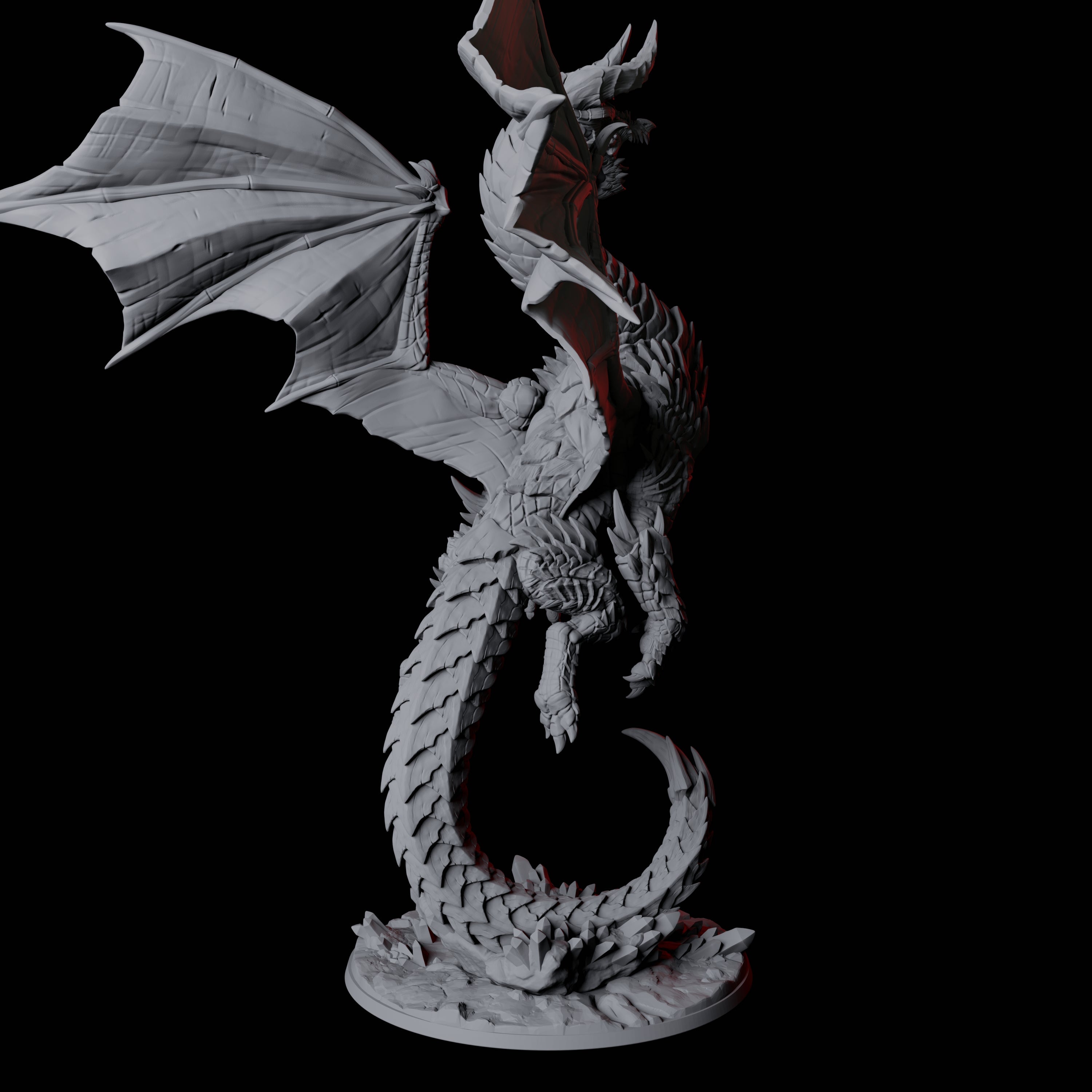 Terrifying Red Dragon Miniature for Dungeons and Dragons, Pathfinder or other TTRPGs