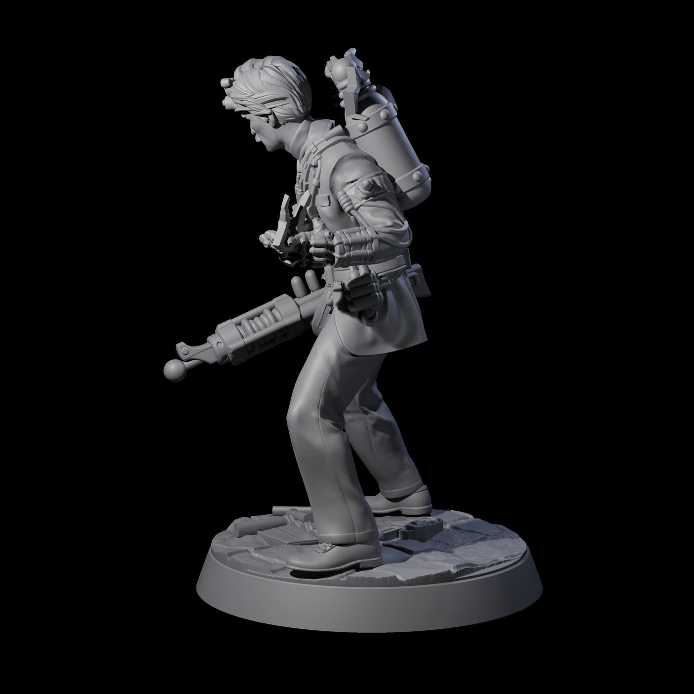 Tesla Backpacked Human Inventor Miniature for Dungeons and Dragons, Pathfinder or other TTRPGs