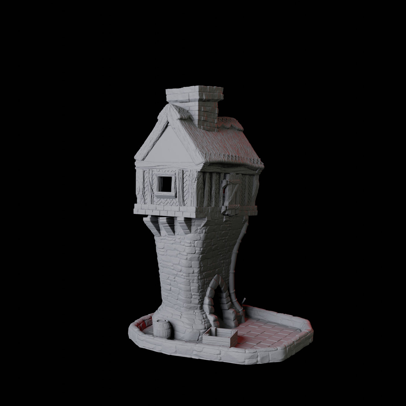 Thatched Cottage Dice Tower Miniature for Dungeons and Dragons, Pathfinder or other TTRPGs