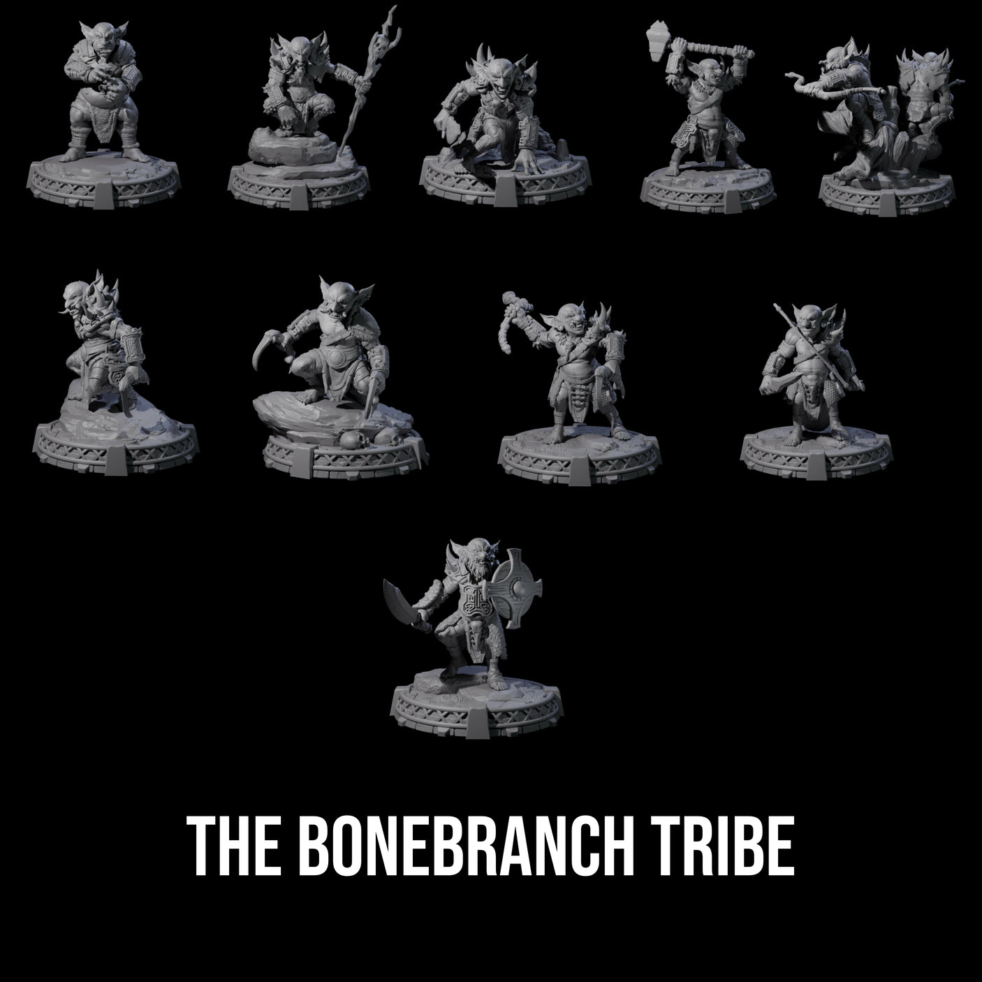 The Bonebranch Tribe Miniature for Dungeons and Dragons, Pathfinder or other TTRPGs