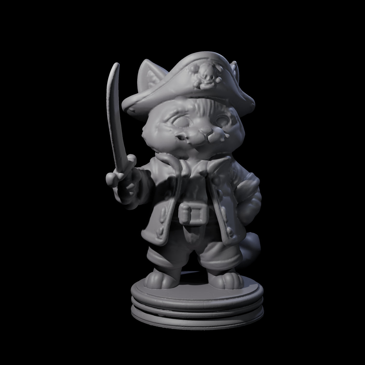 The Cute Pirate Kitty Crew Miniature for Dungeons and Dragons, Pathfinder or other TTRPGs