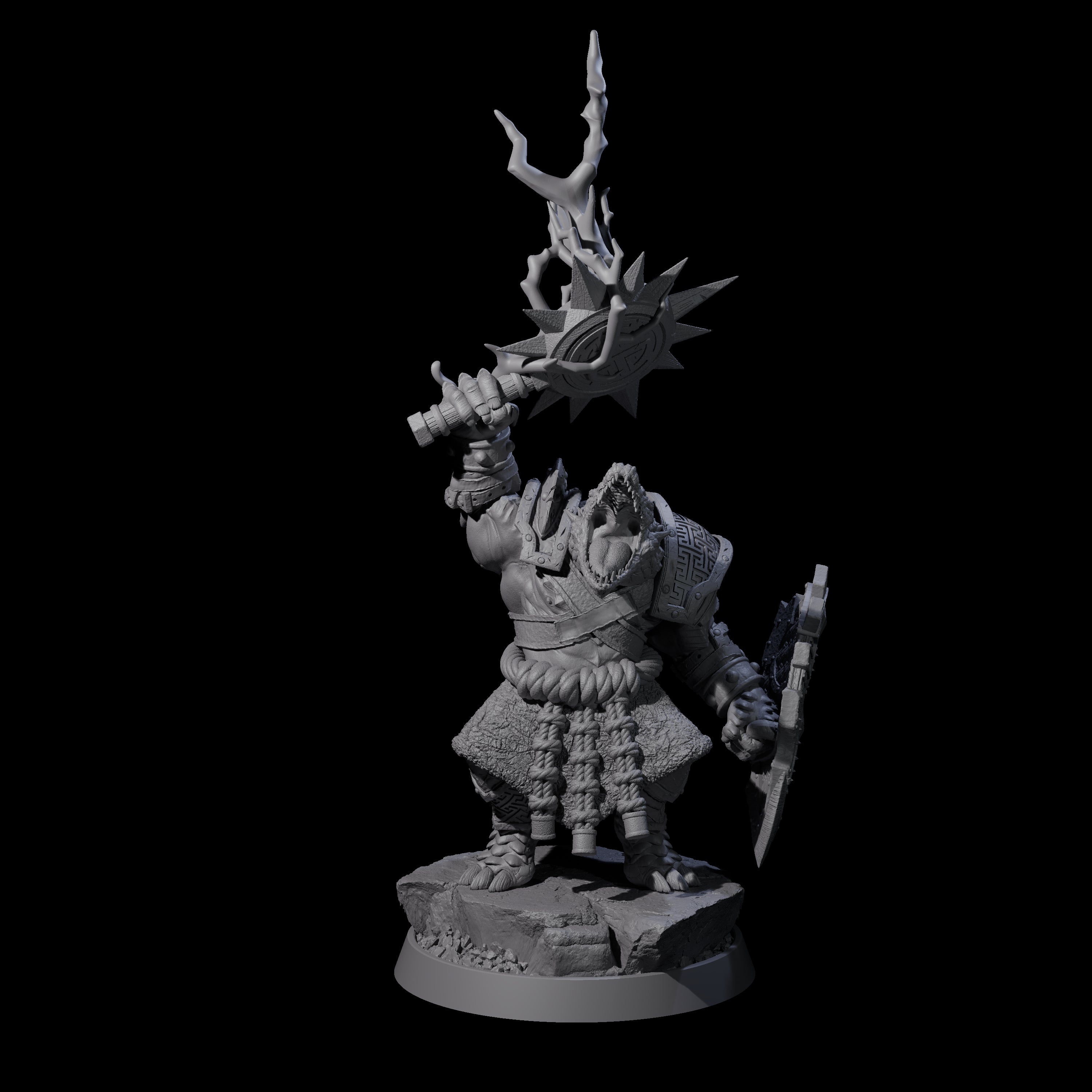 The Lost Lake Crocodilian Lizardfolk Tribe Miniature for Dungeons and Dragons, Pathfinder or other TTRPGs