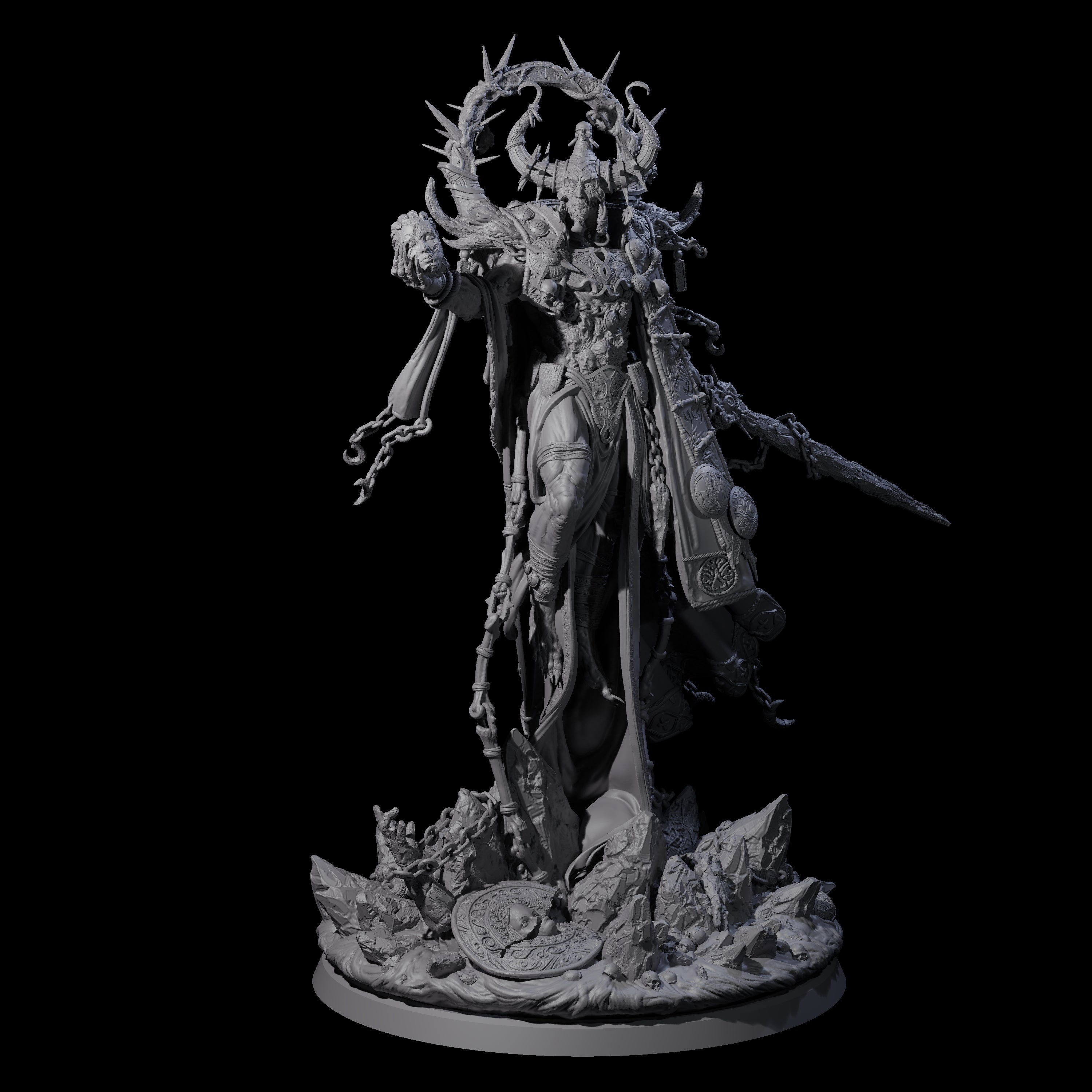 The Oracle Tyrant of the Crystal Epoch Miniature for Dungeons and Dragons, Pathfinder or other TTRPGs