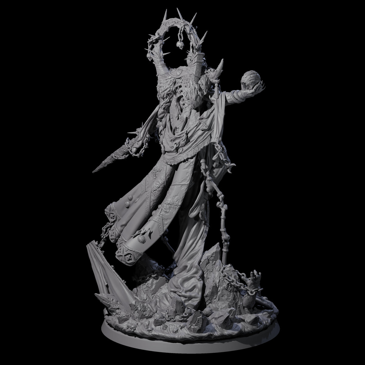 The Oracle Tyrant of the Crystal Epoch Miniature for Dungeons and Dragons, Pathfinder or other TTRPGs