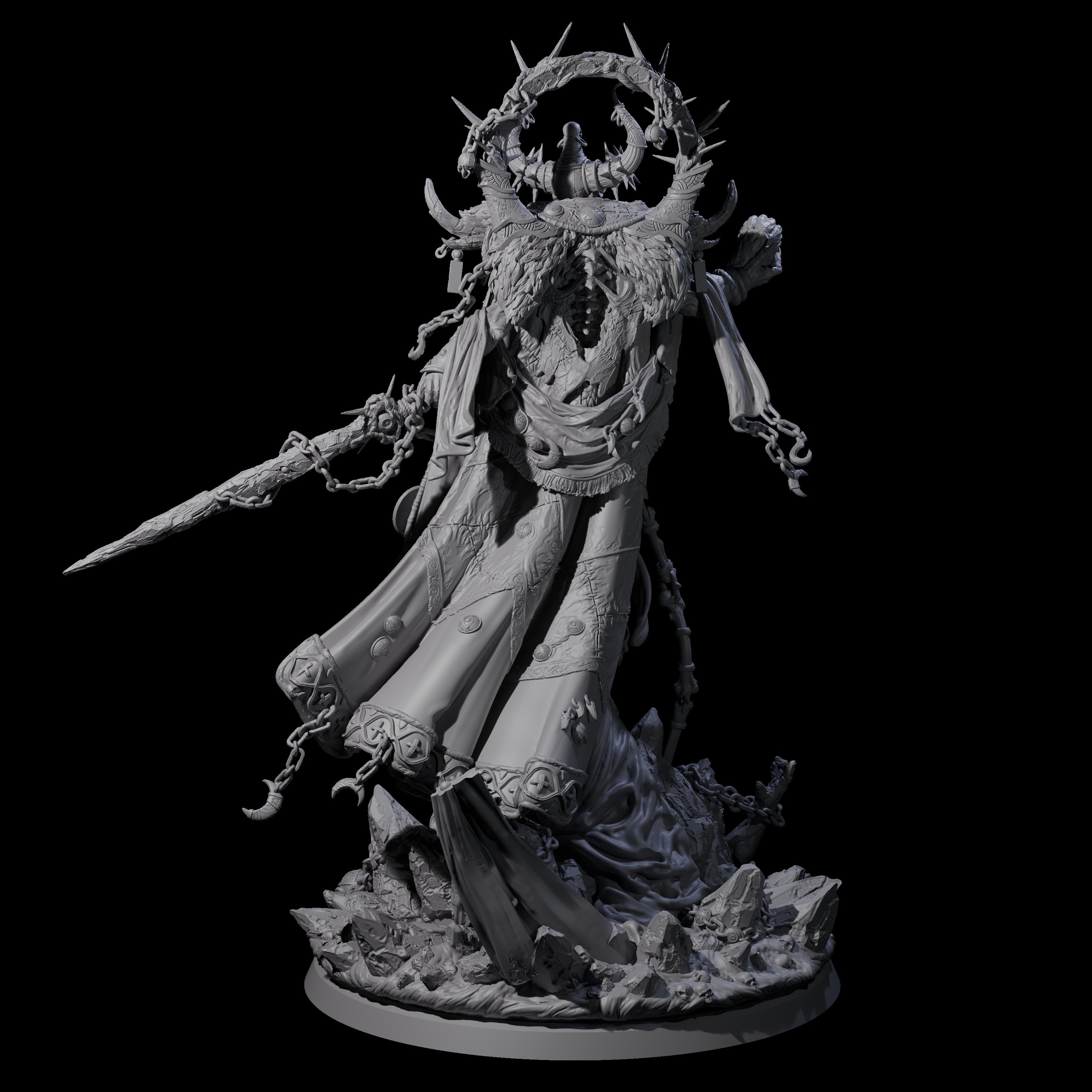 The Oracle Tyrant of the Crystal Epoch Miniature for Dungeons and Dragons, Pathfinder or other TTRPGs