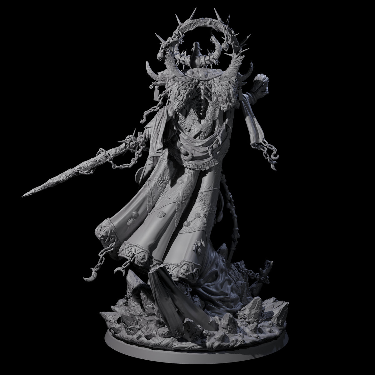 The Oracle Tyrant of the Crystal Epoch Miniature for Dungeons and Dragons, Pathfinder or other TTRPGs