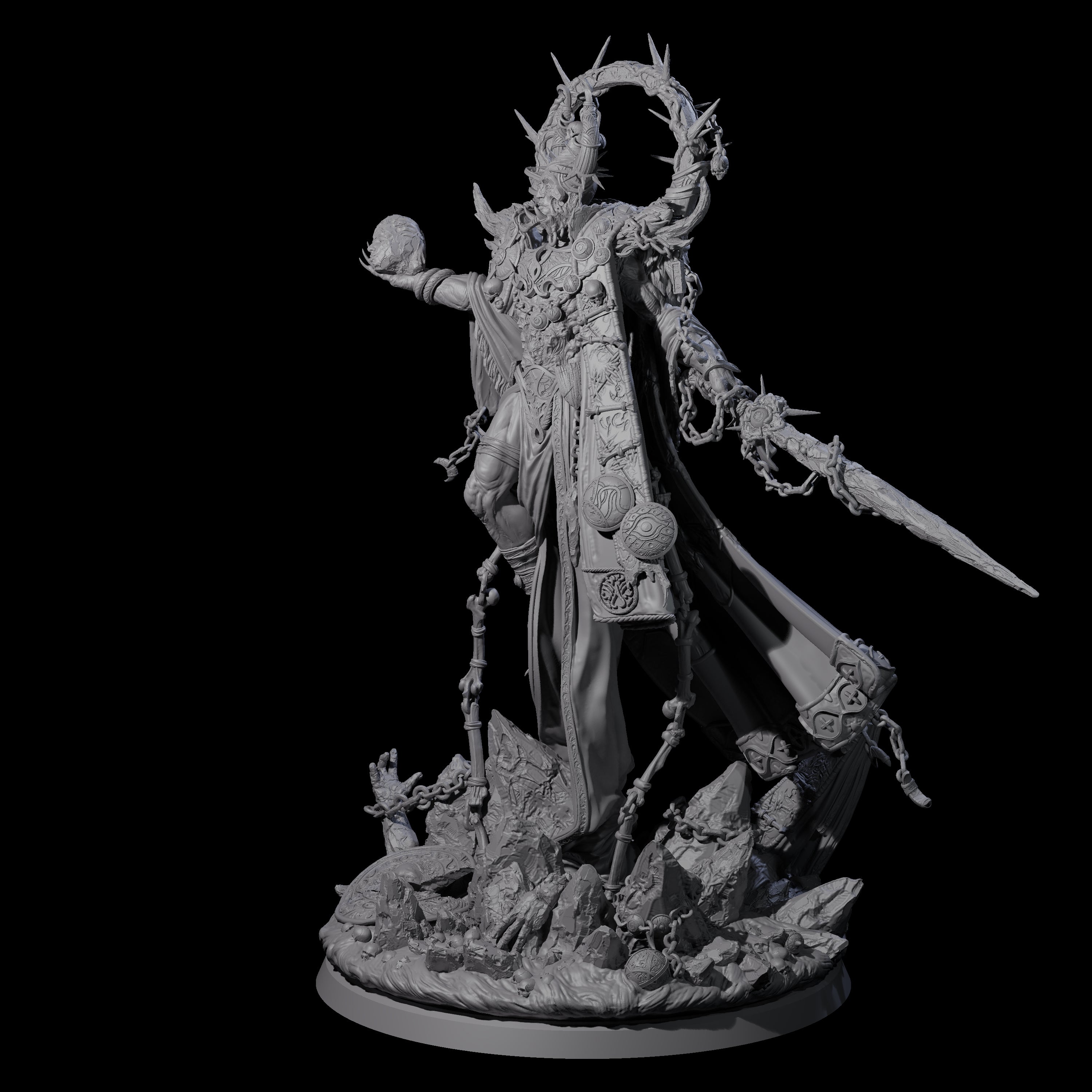 The Oracle Tyrant of the Crystal Epoch Miniature for Dungeons and Dragons, Pathfinder or other TTRPGs