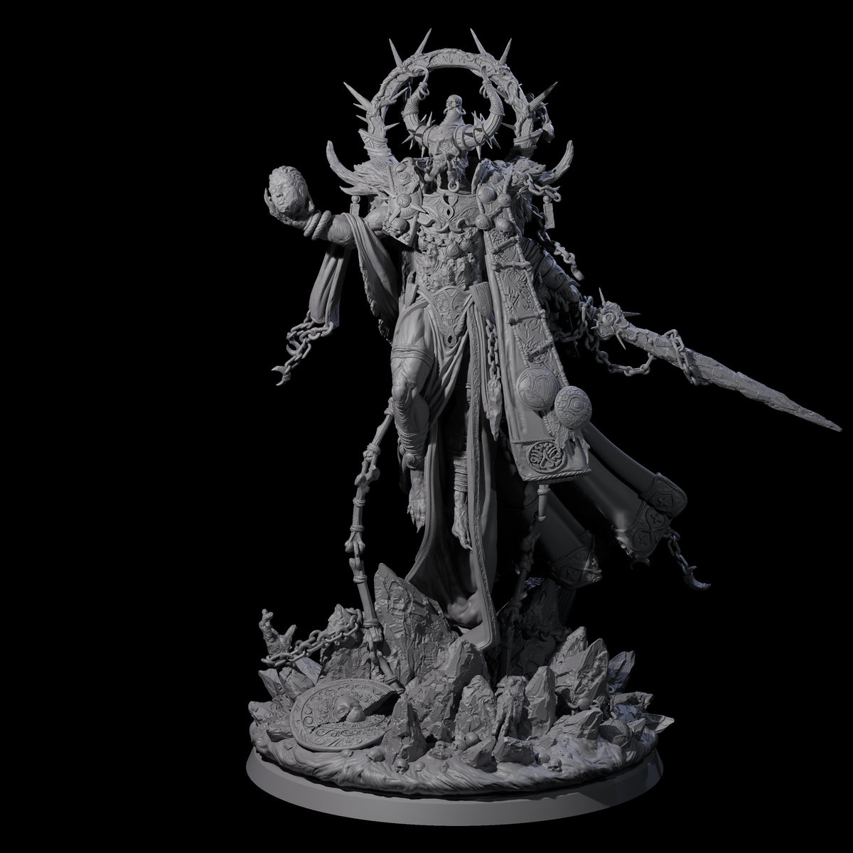 The Oracle Tyrant of the Crystal Epoch Miniature for Dungeons and Dragons, Pathfinder or other TTRPGs