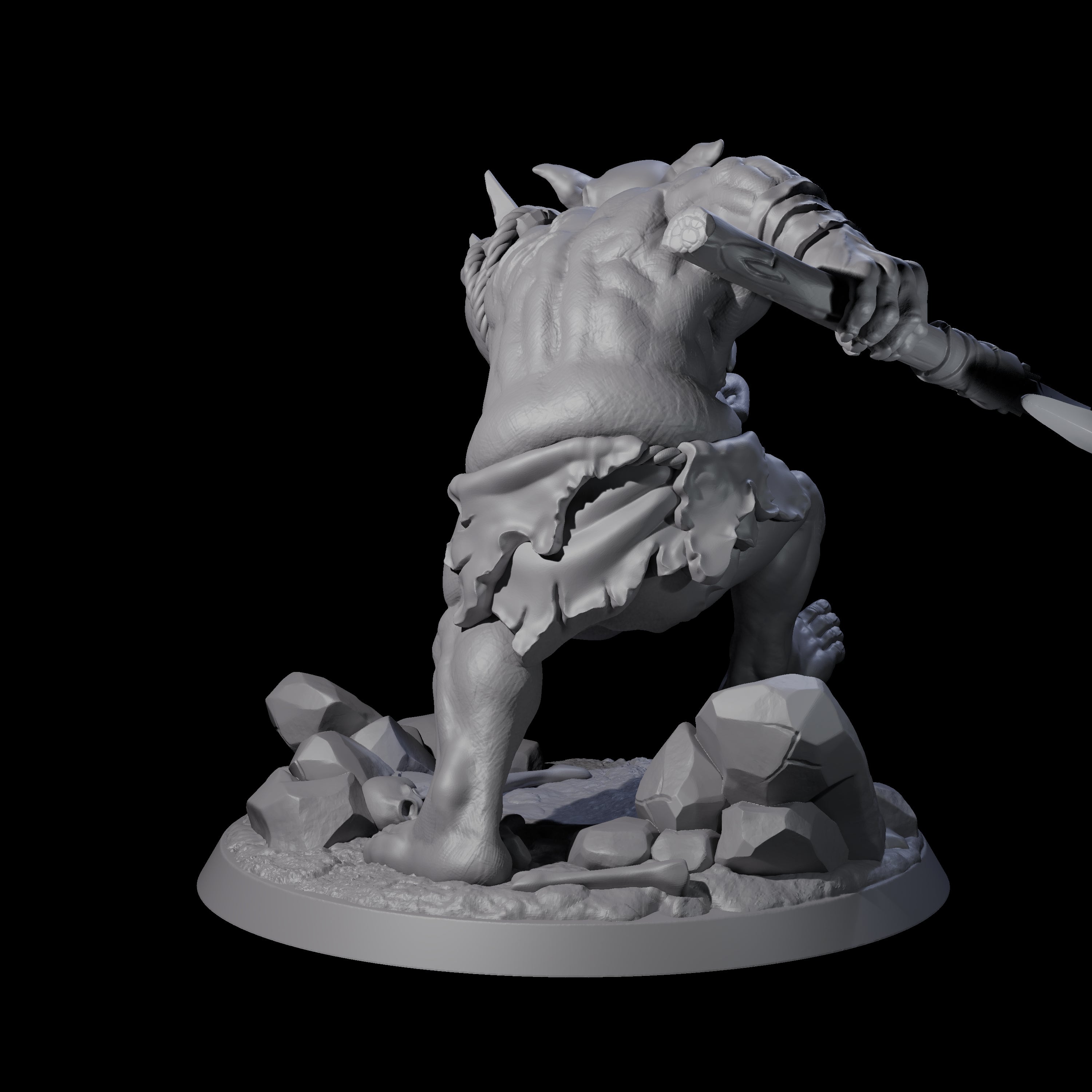 Thick Ogre B Miniature for Dungeons and Dragons, Pathfinder or other TTRPGs