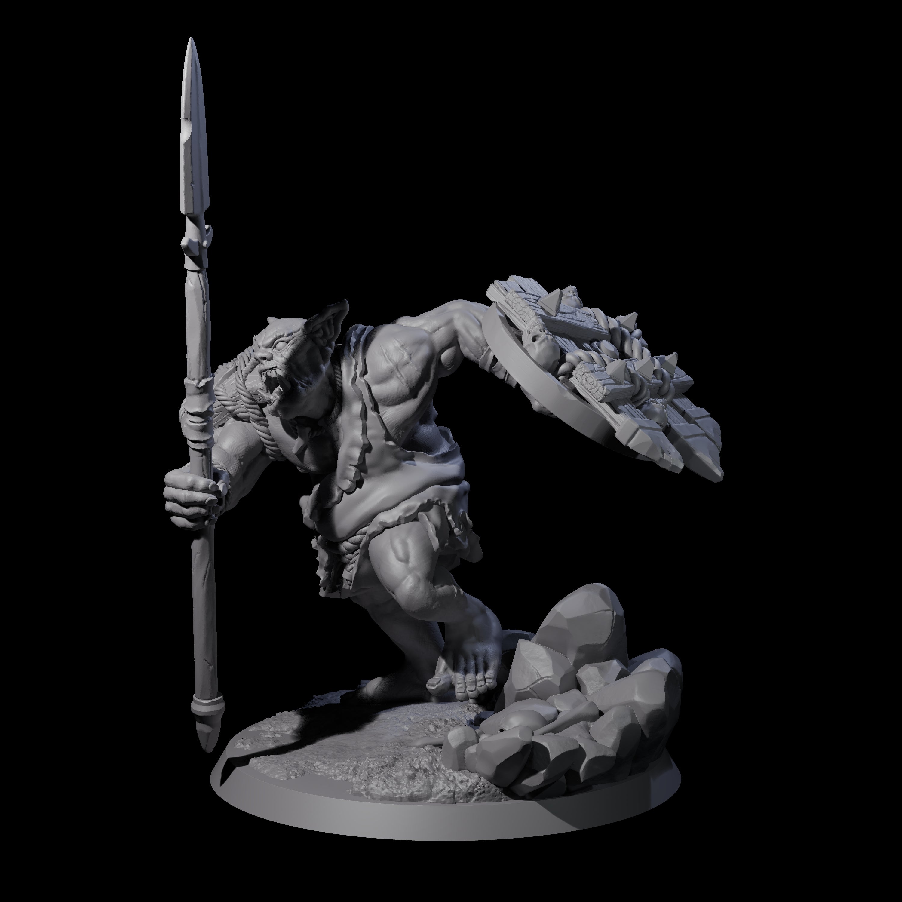 Thick Ogre C Miniature for Dungeons and Dragons, Pathfinder or other TTRPGs