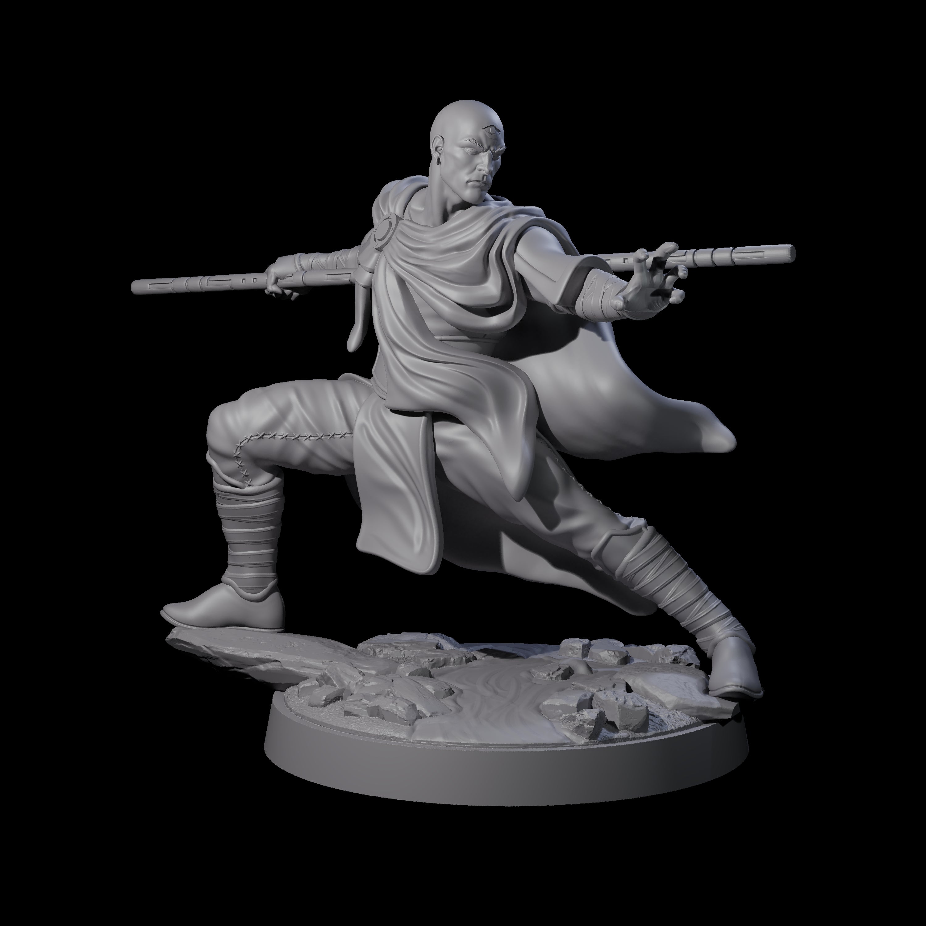 Third Eye Monk Miniature for Dungeons and Dragons, Pathfinder or other TTRPGs