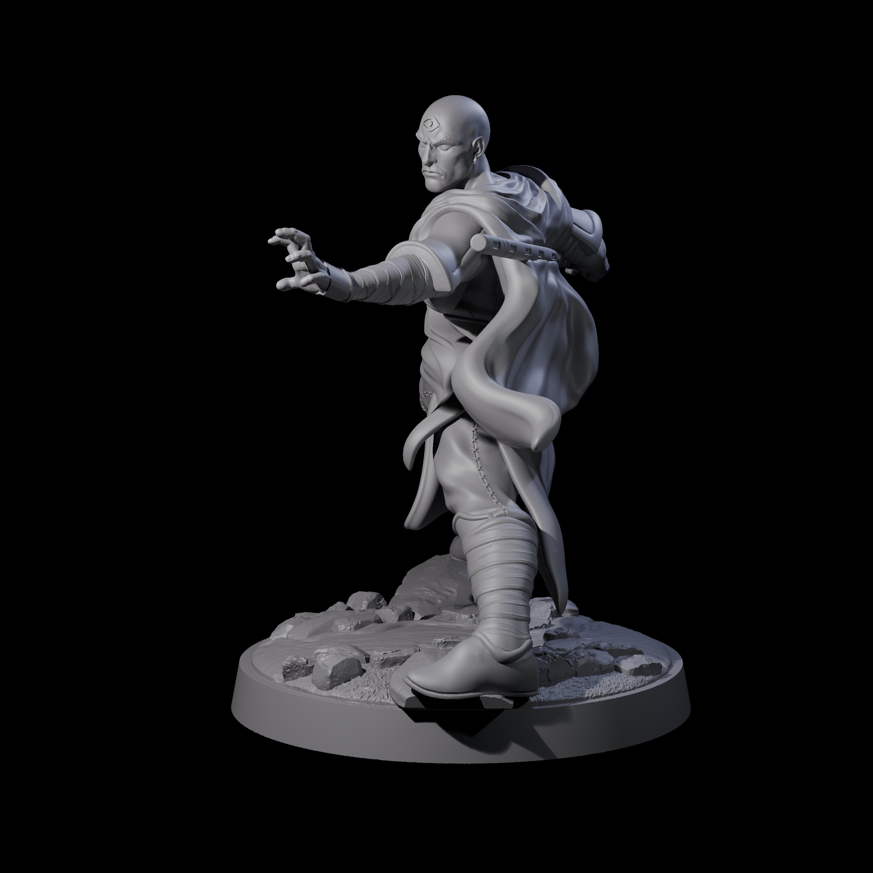 Third Eye Monk Miniature for Dungeons and Dragons, Pathfinder or other TTRPGs