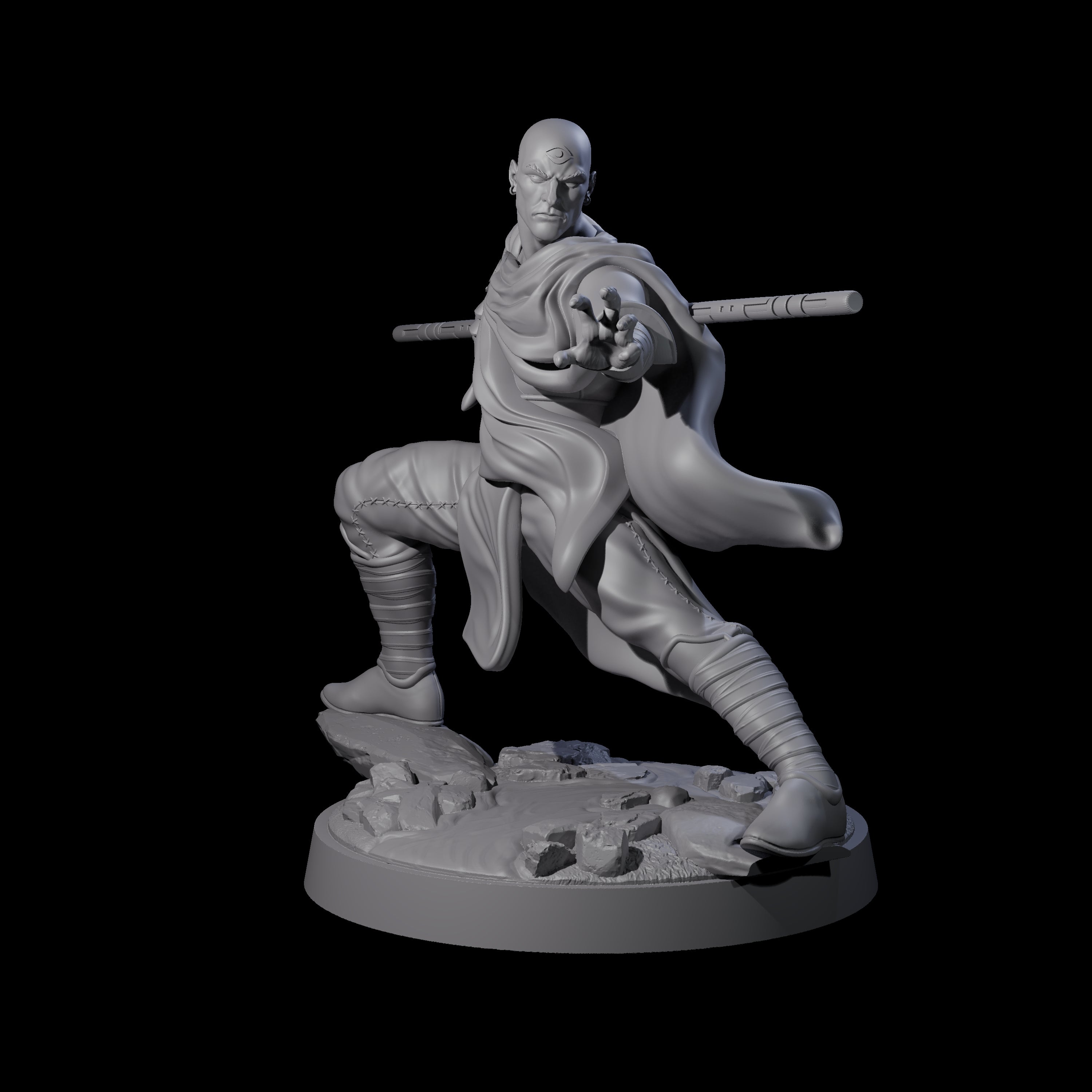 Third Eye Monk Miniature for Dungeons and Dragons, Pathfinder or other TTRPGs