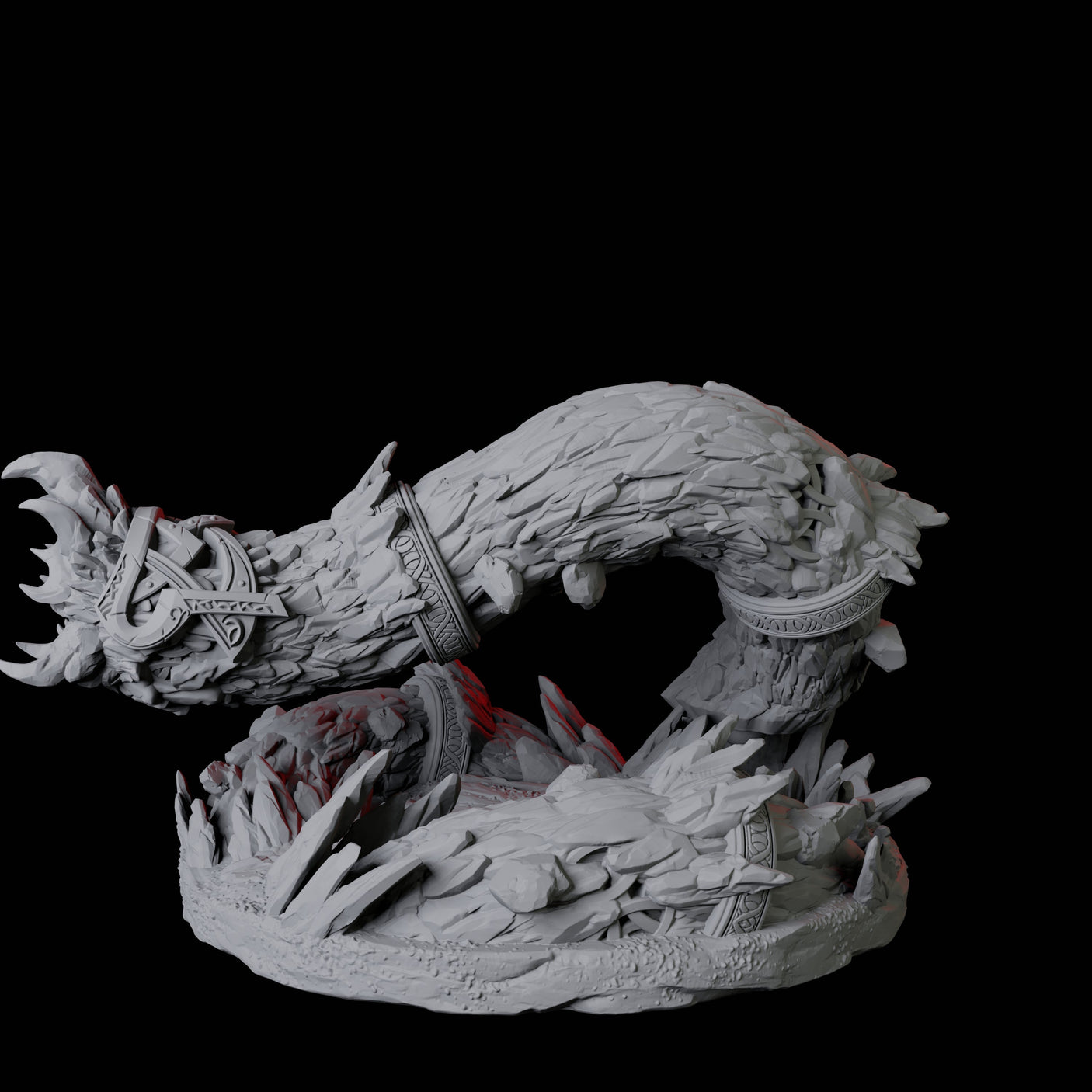 Thrashing Purple Worm C Miniature for Dungeons and Dragons, Pathfinder or other TTRPGs