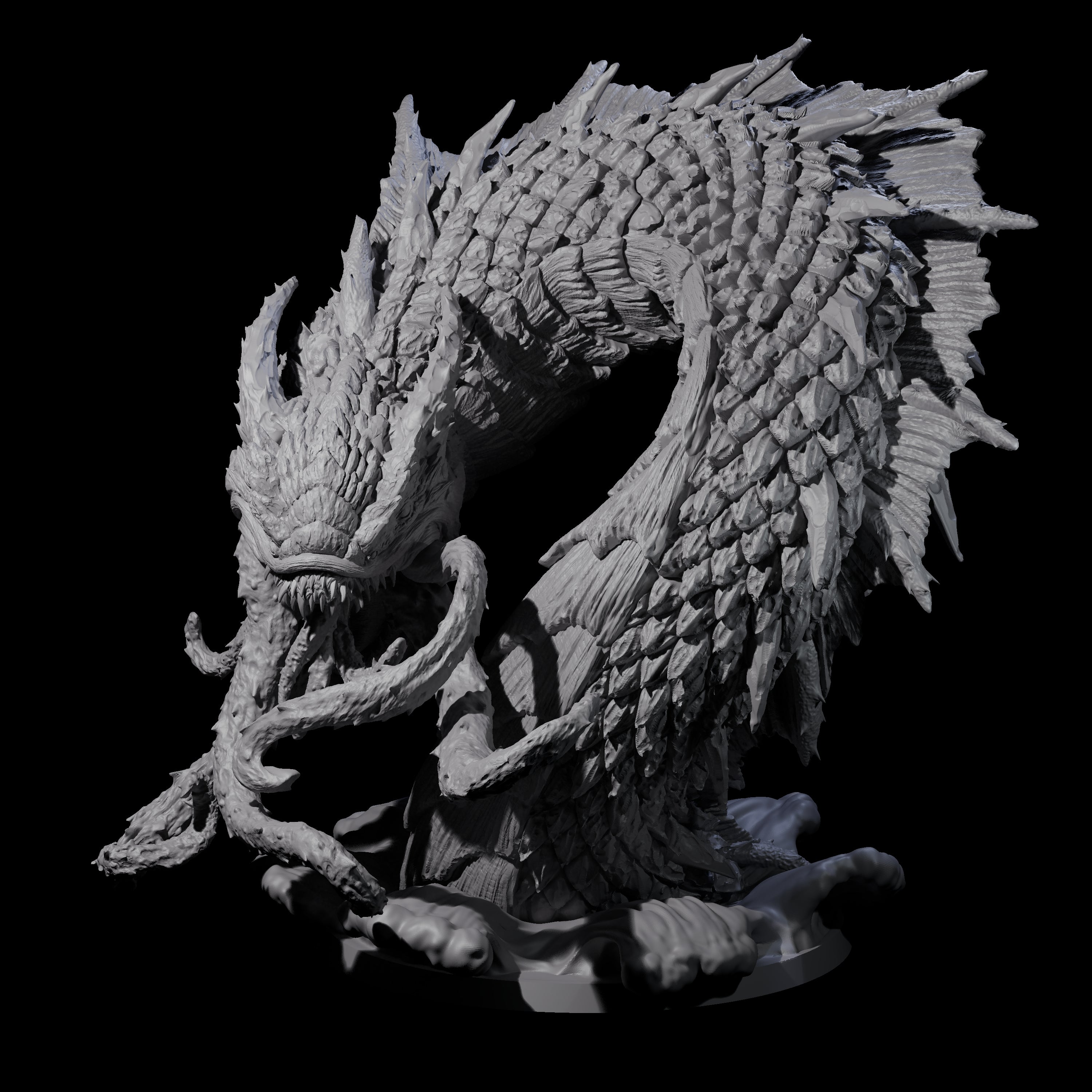 Thrashing Storm Kraken Miniature for Dungeons and Dragons, Pathfinder or other TTRPGs
