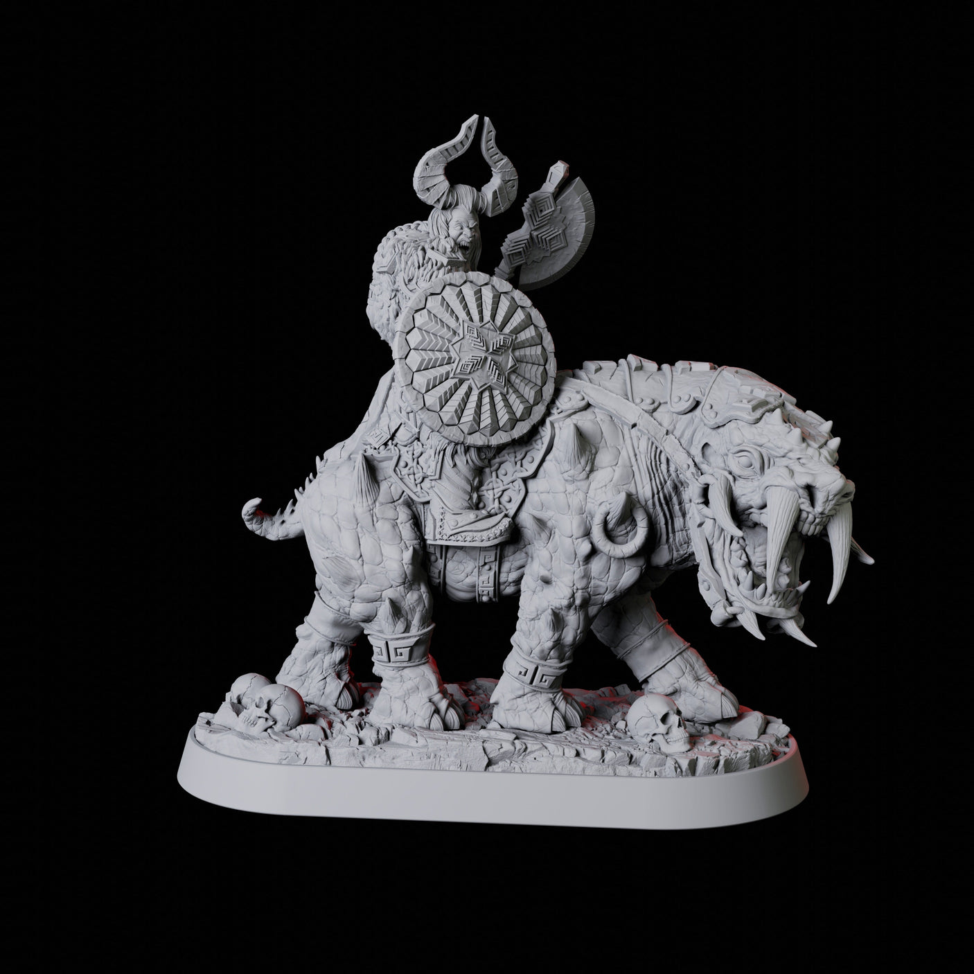 Threatening Barbarian Warrior on Worg Miniature for Dungeons and Dragons, Pathfinder or other TTRPGs