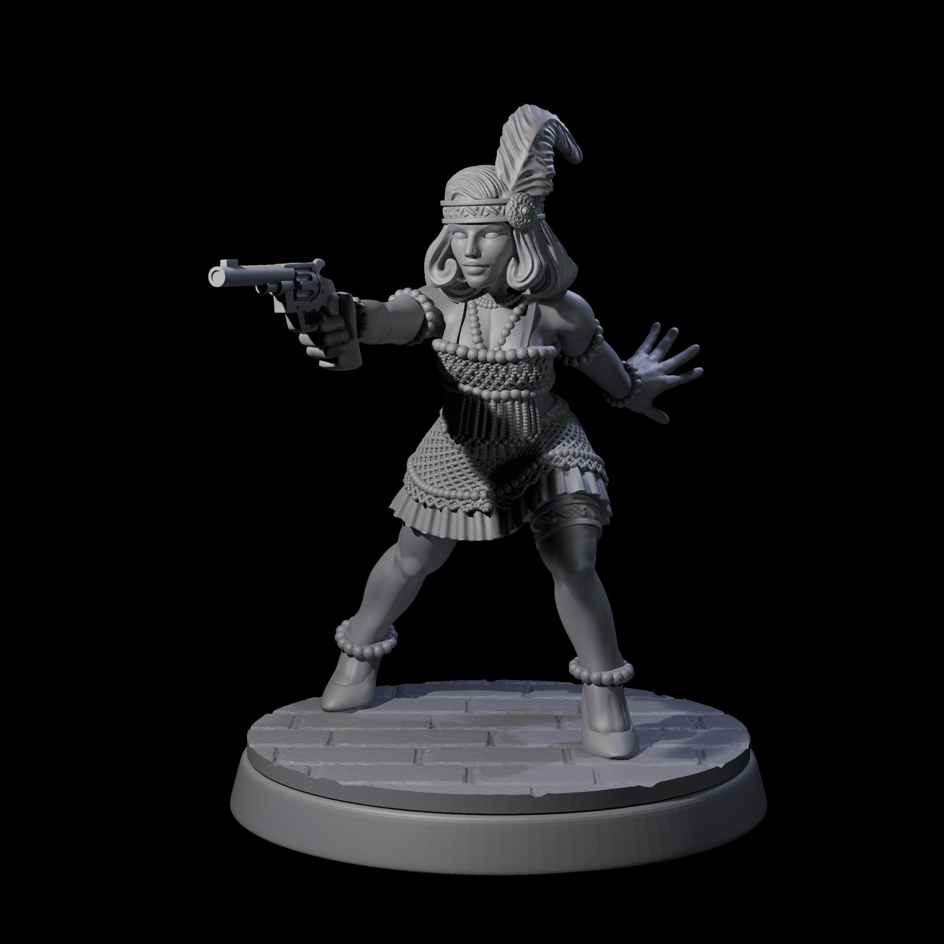 Threatening Flapper Miniature for Dungeons and Dragons, Pathfinder or other TTRPGs