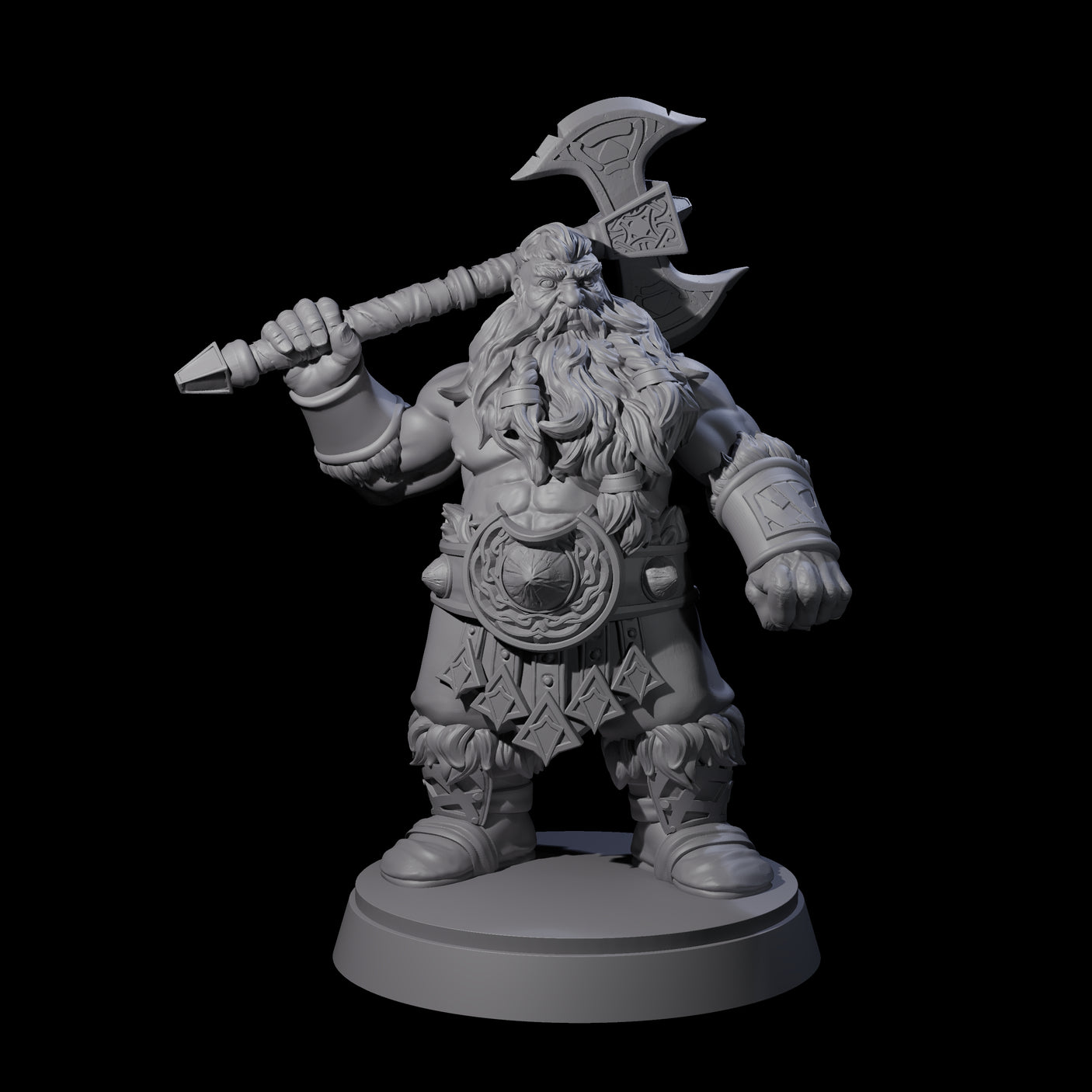 Three Advancing Dwarf Barbarians Miniature for Dungeons and Dragons, Pathfinder or other TTRPGs