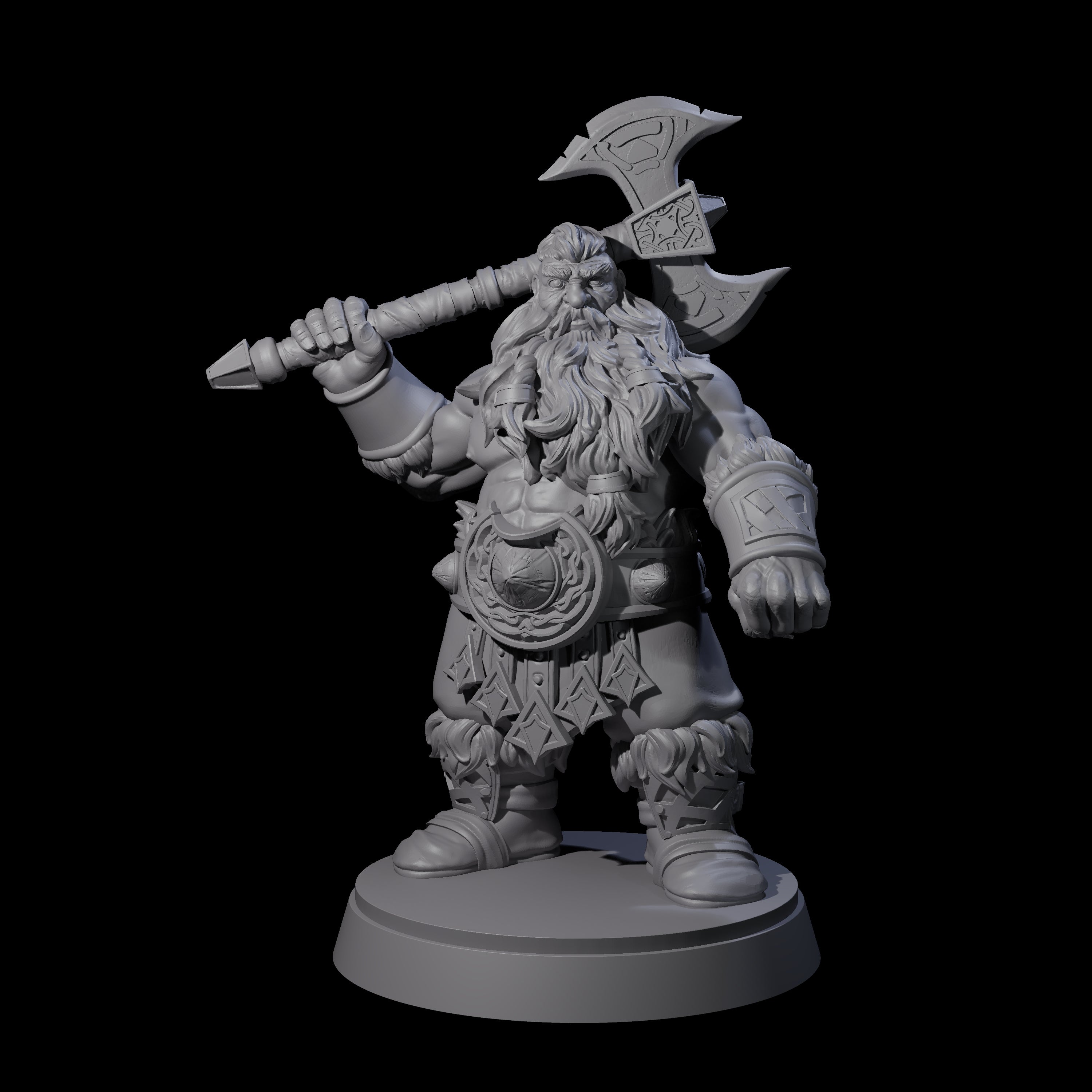Three Advancing Dwarf Barbarians Miniature for Dungeons and Dragons, Pathfinder or other TTRPGs