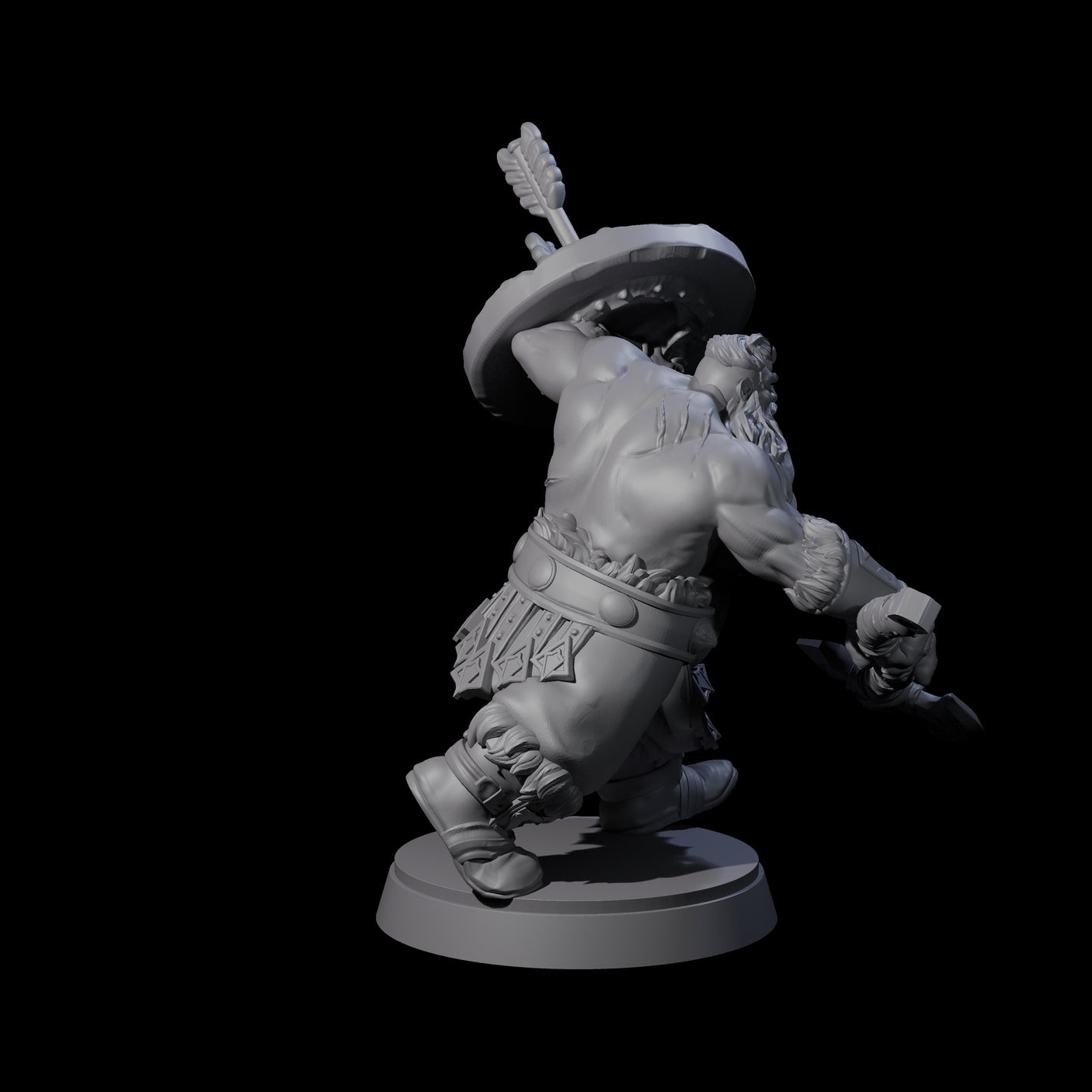 Three Advancing Dwarf Barbarians Miniature for Dungeons and Dragons, Pathfinder or other TTRPGs