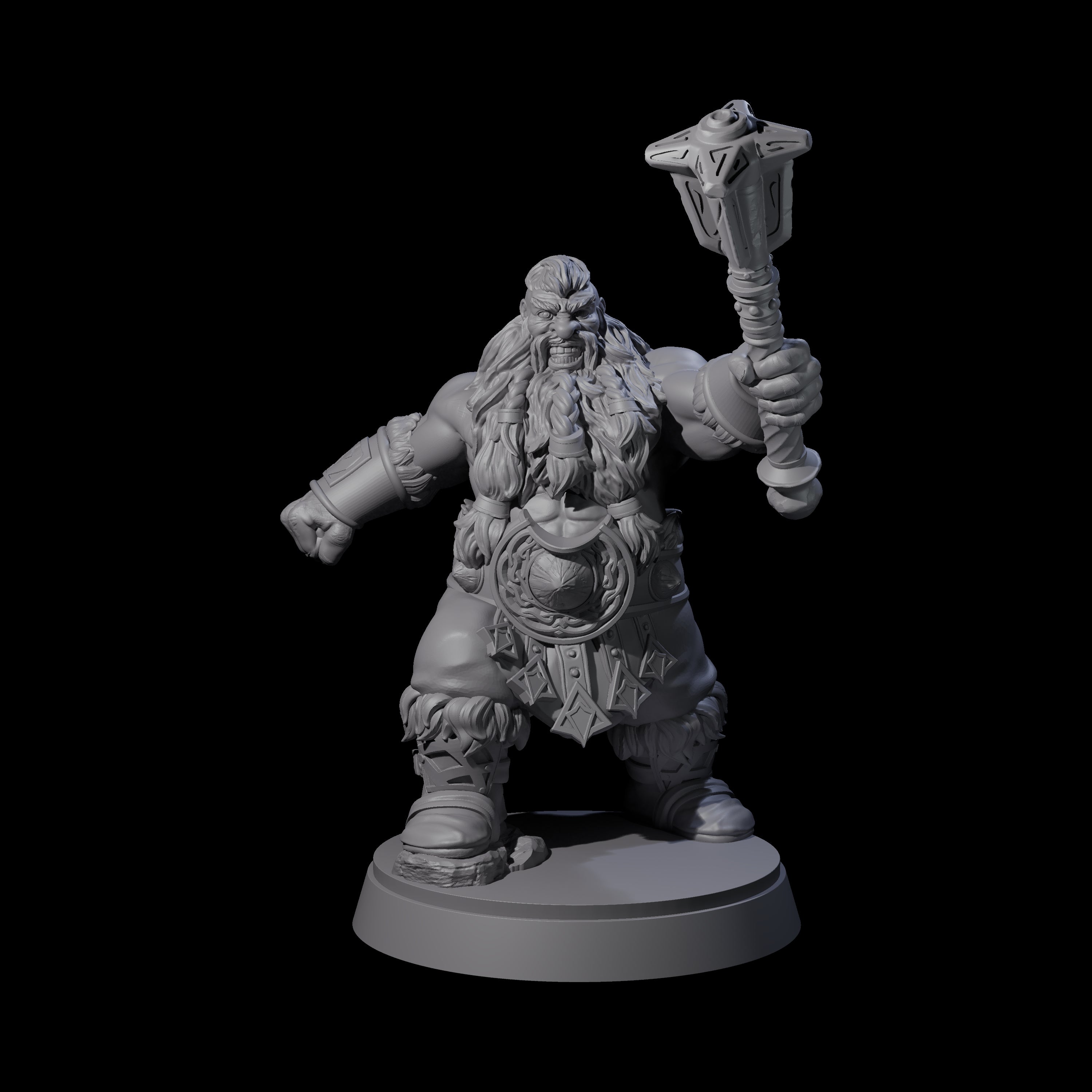 Three Advancing Dwarf Barbarians Miniature for Dungeons and Dragons, Pathfinder or other TTRPGs