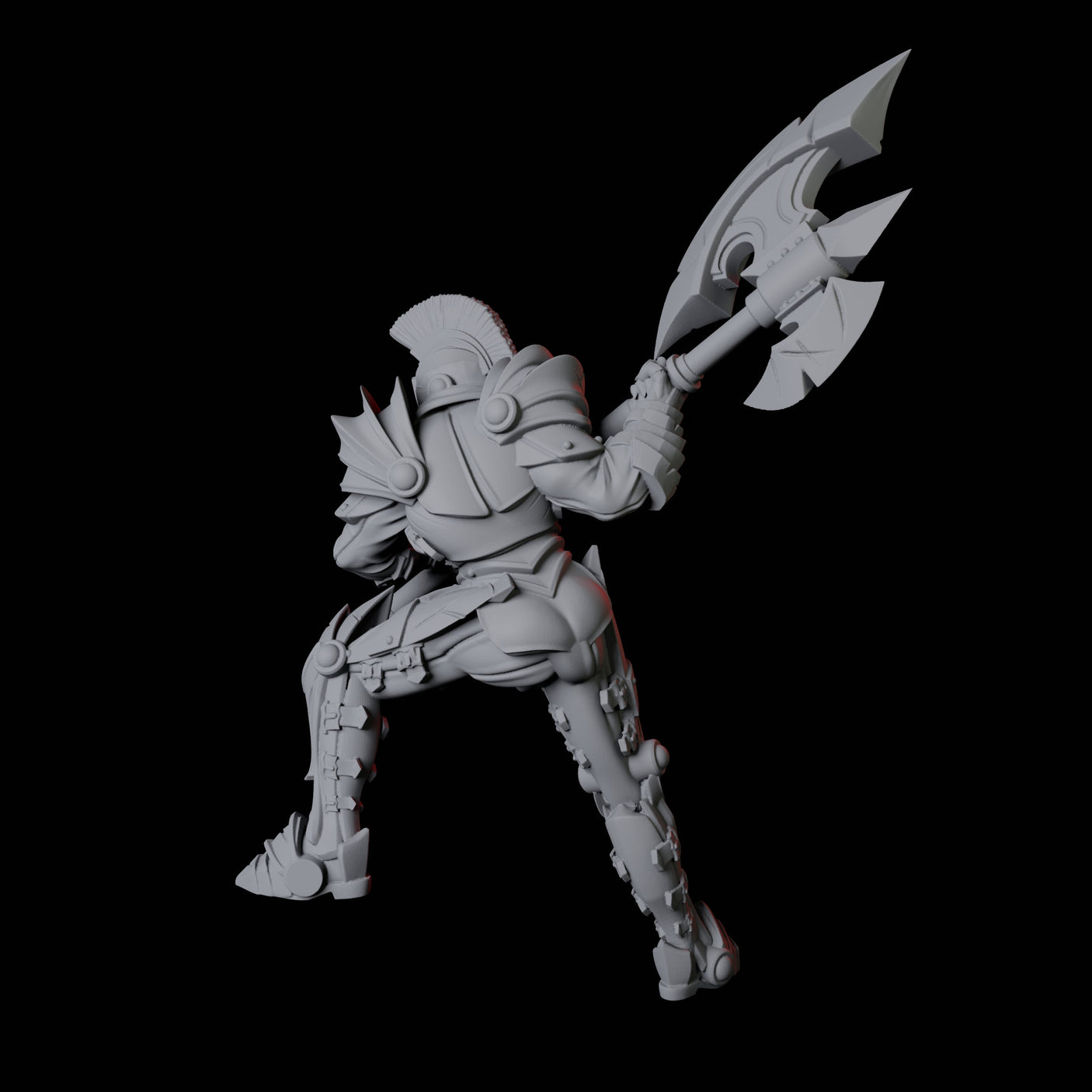 Three Axe-Wielding Knights Miniature for Dungeons and Dragons, Pathfinder or other TTRPGs