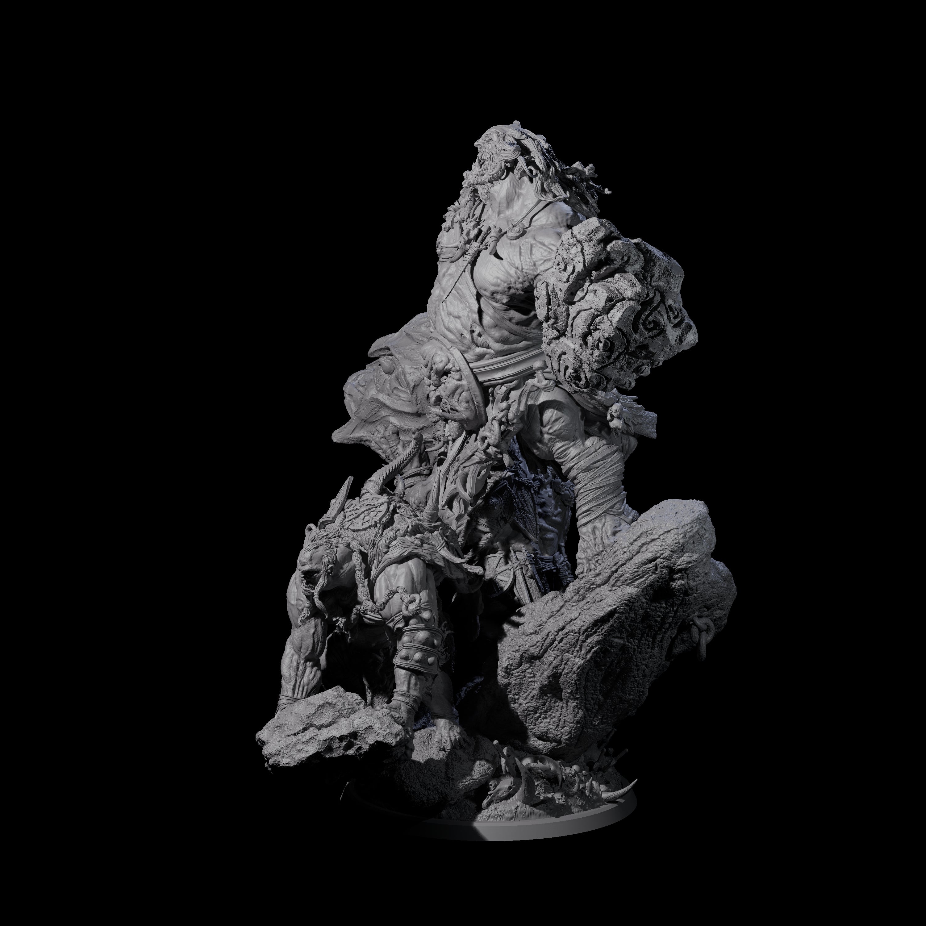 Three Boulder Tossing Giants Miniature for Dungeons and Dragons, Pathfinder or other TTRPGs