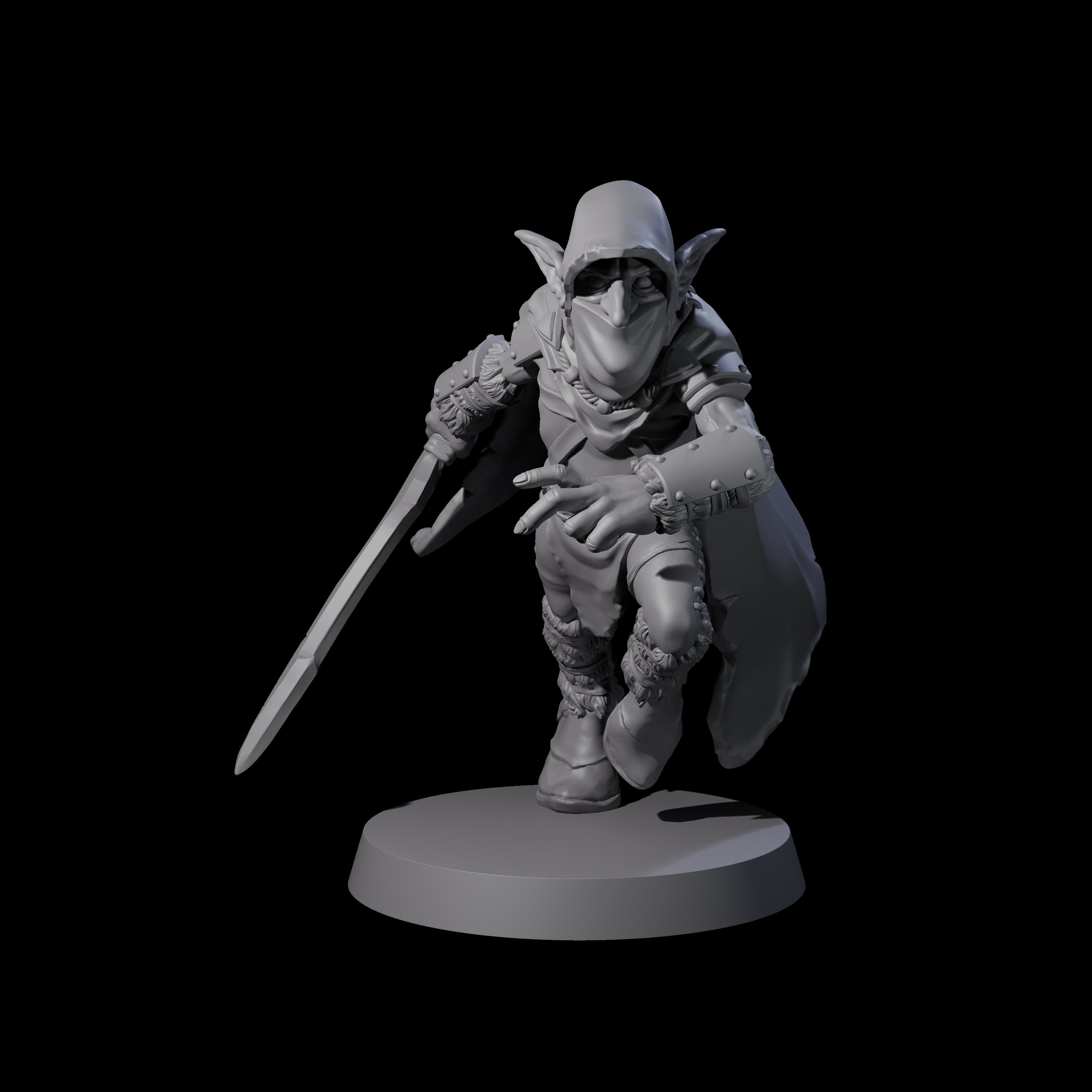 Three Cloaked Goblin Assassins Miniature for Dungeons and Dragons, Pathfinder or other TTRPGs