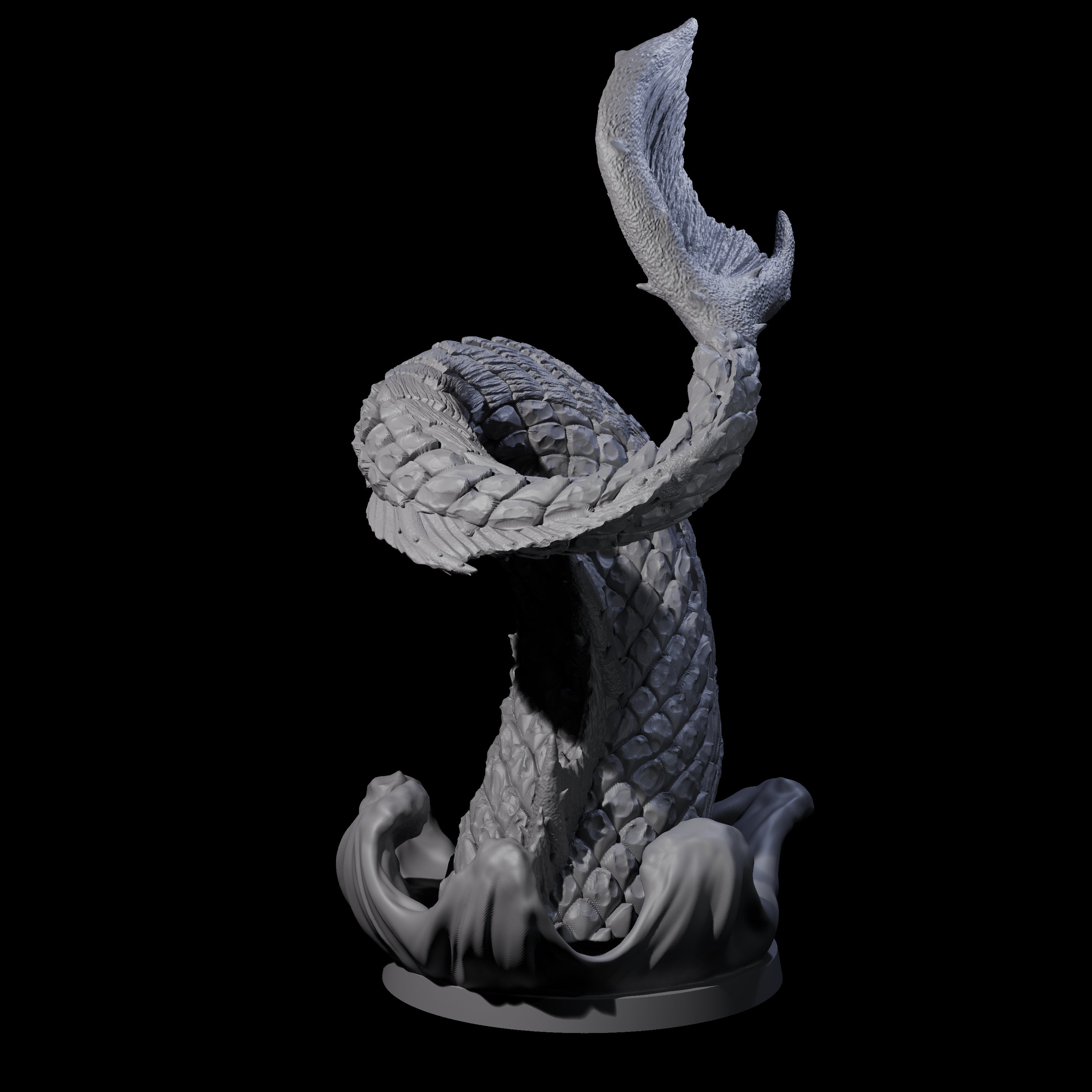 Three Crashing Sea Monster Tails Miniature for Dungeons and Dragons, Pathfinder or other TTRPGs