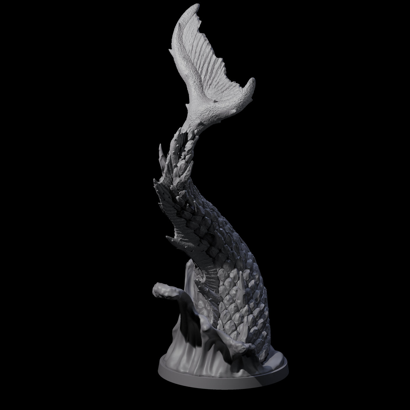 Three Crashing Sea Monster Tails Miniature for Dungeons and Dragons, Pathfinder or other TTRPGs