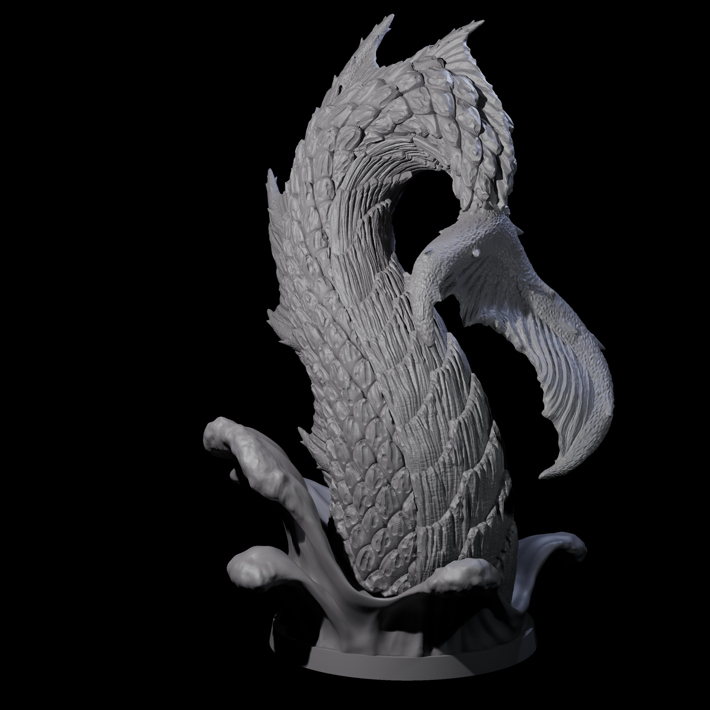 Three Crashing Sea Monster Tails Miniature for Dungeons and Dragons, Pathfinder or other TTRPGs