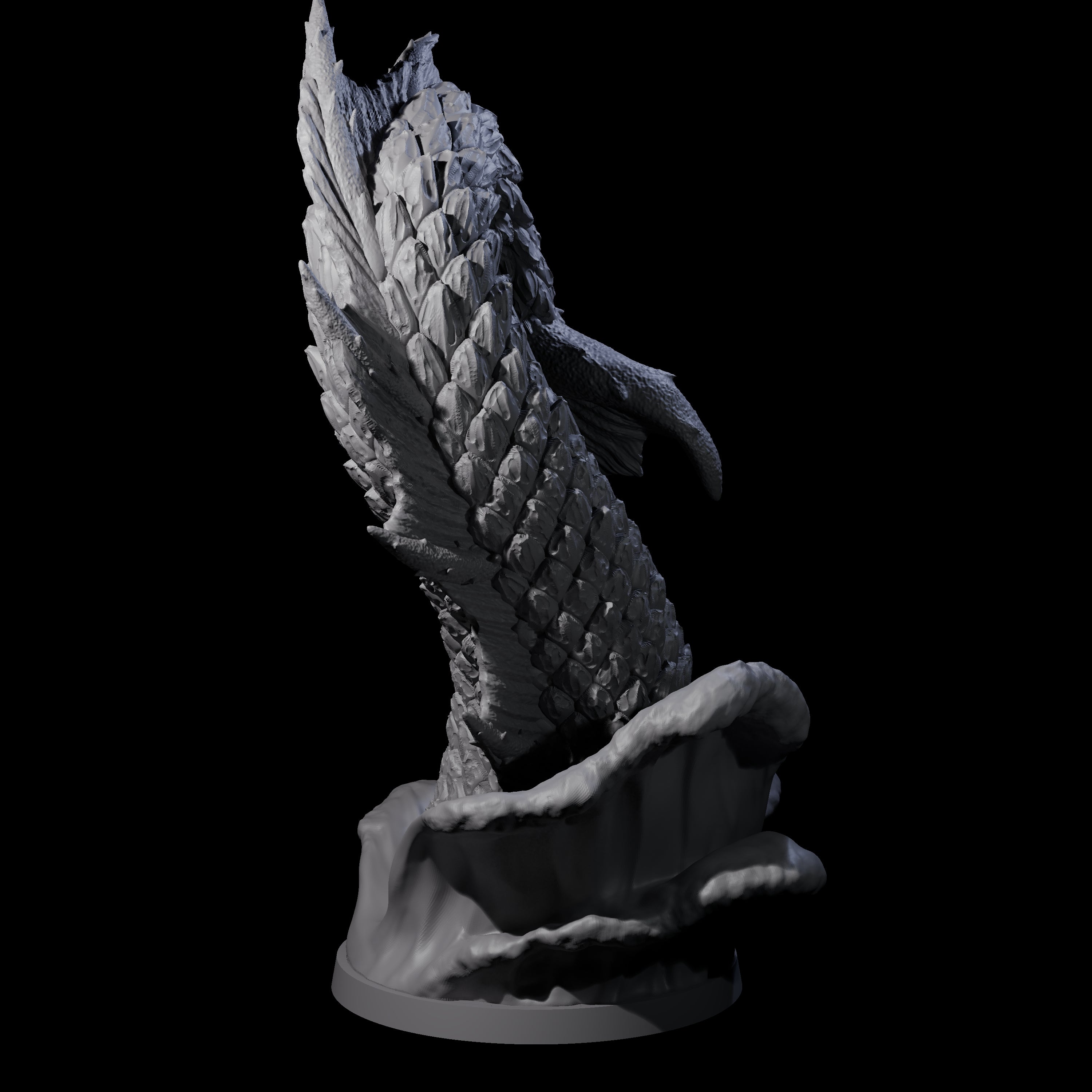 Three Crashing Sea Monster Tails Miniature for Dungeons and Dragons, Pathfinder or other TTRPGs