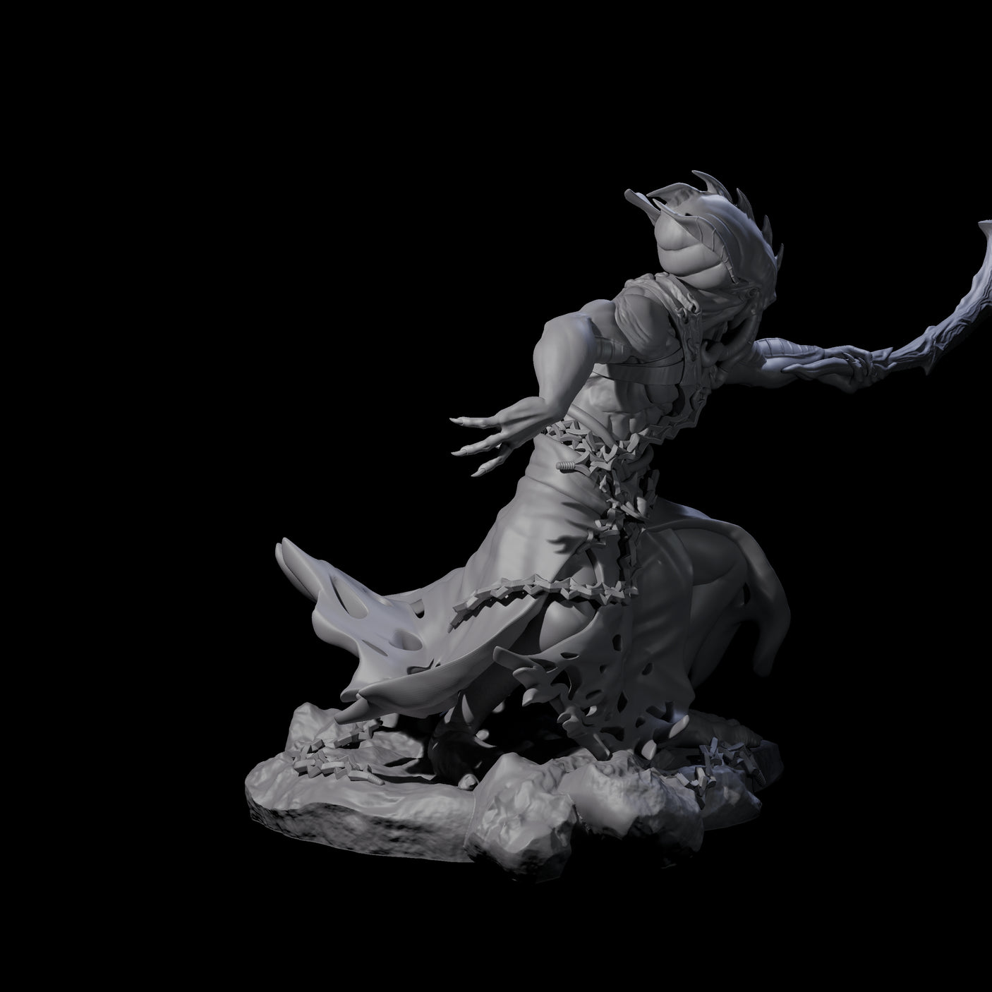 Three Crouching Mind Flayer Warriors Miniature for Dungeons and Dragons, Pathfinder or other TTRPGs