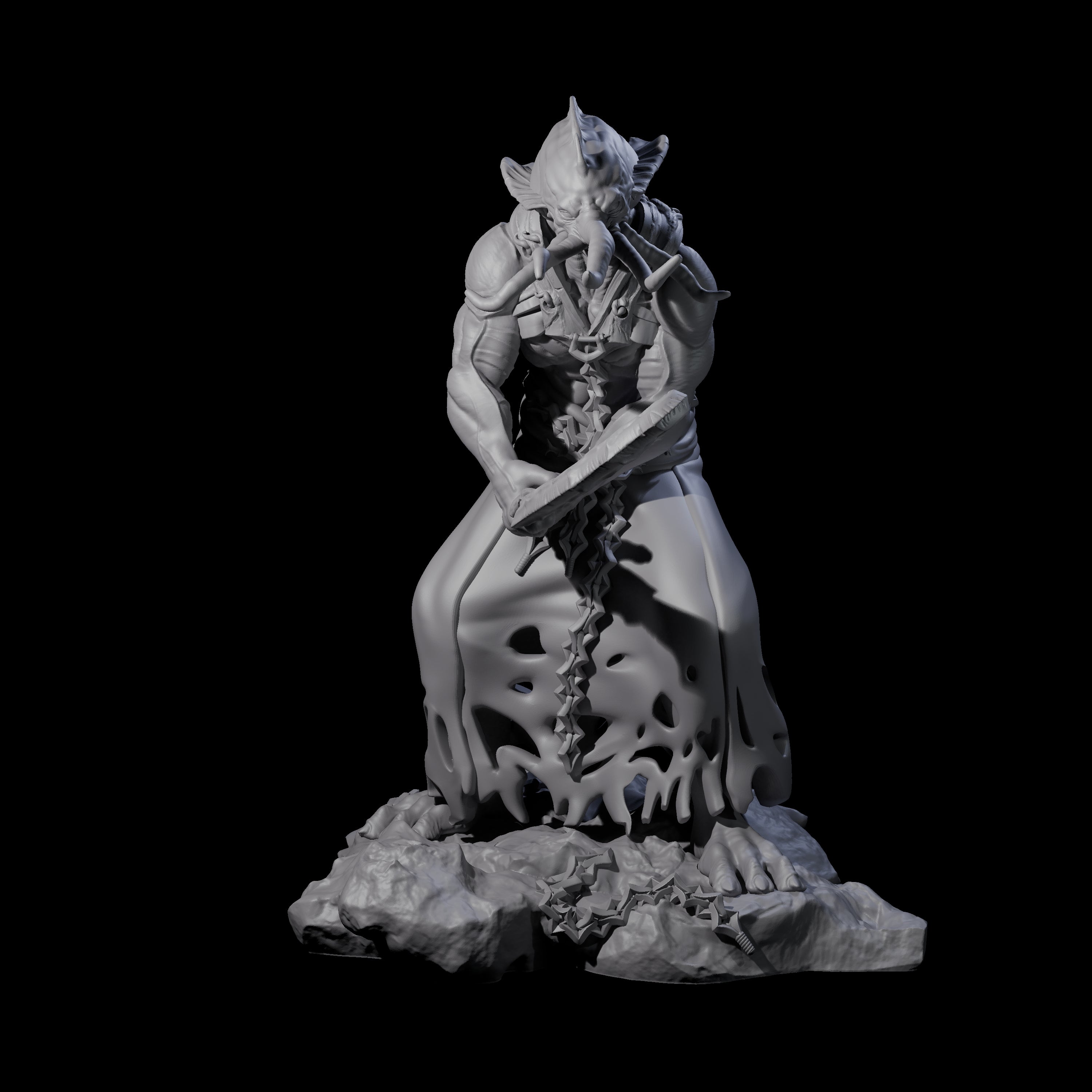 Three Crouching Mind Flayer Warriors Miniature for Dungeons and Dragons, Pathfinder or other TTRPGs