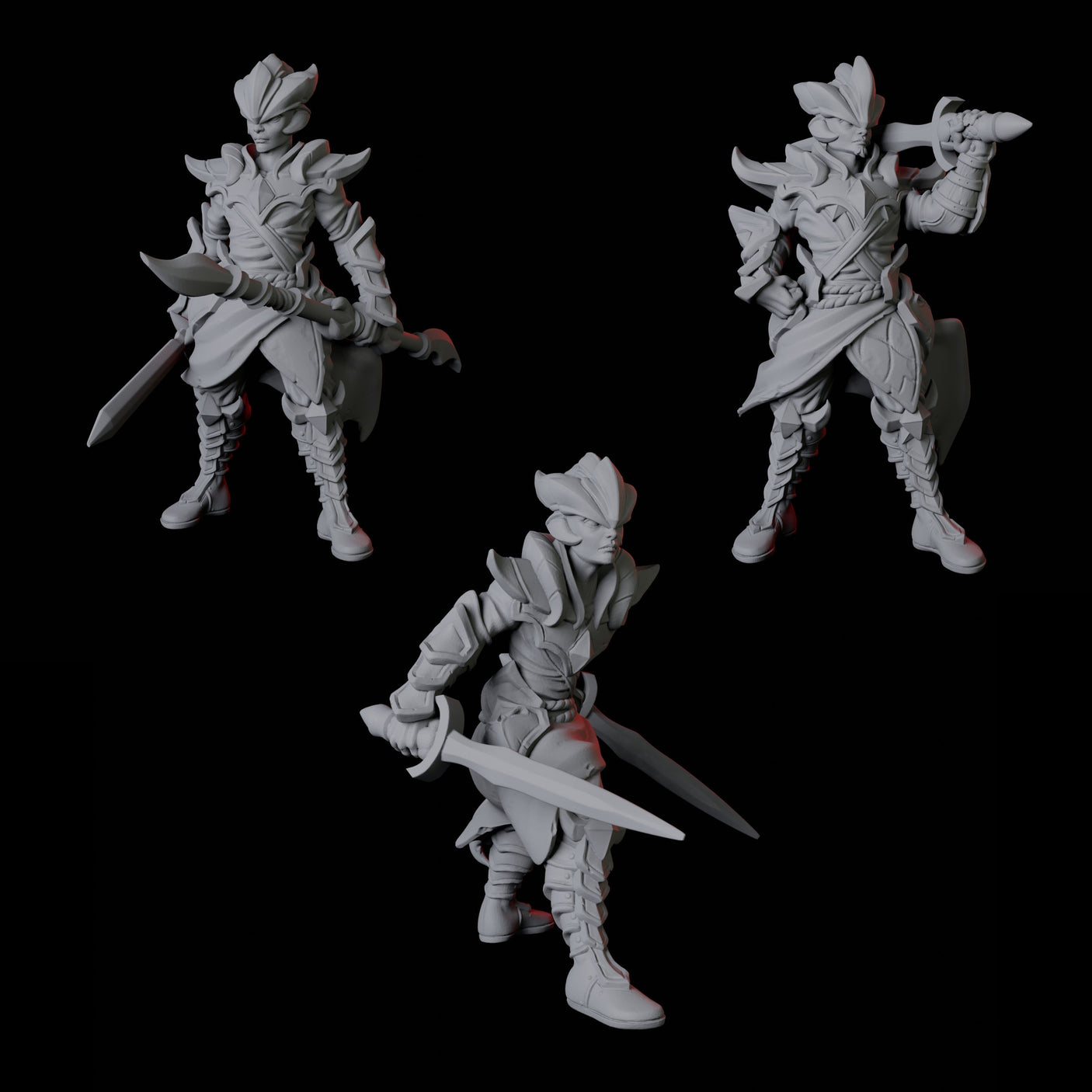 Three Cultists Miniature for Dungeons and Dragons, Pathfinder or other TTRPGs