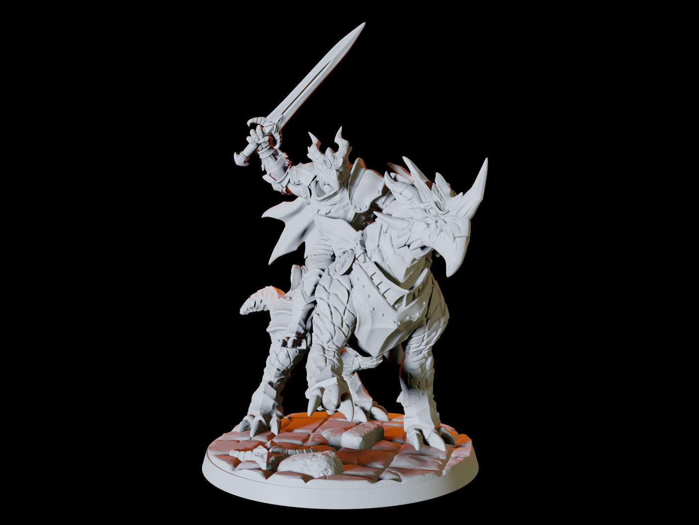 Three Dragonborn Riders Miniature for Dungeons and Dragons, Pathfinder or other TTRPGs