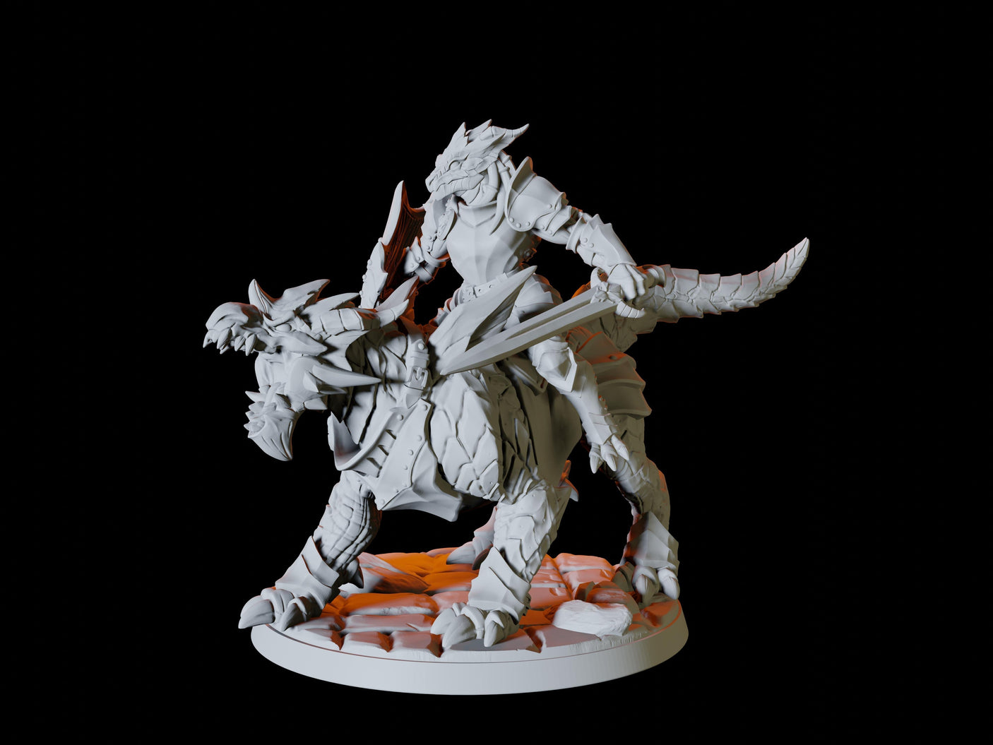 Three Dragonborn Riders Miniature for Dungeons and Dragons, Pathfinder or other TTRPGs