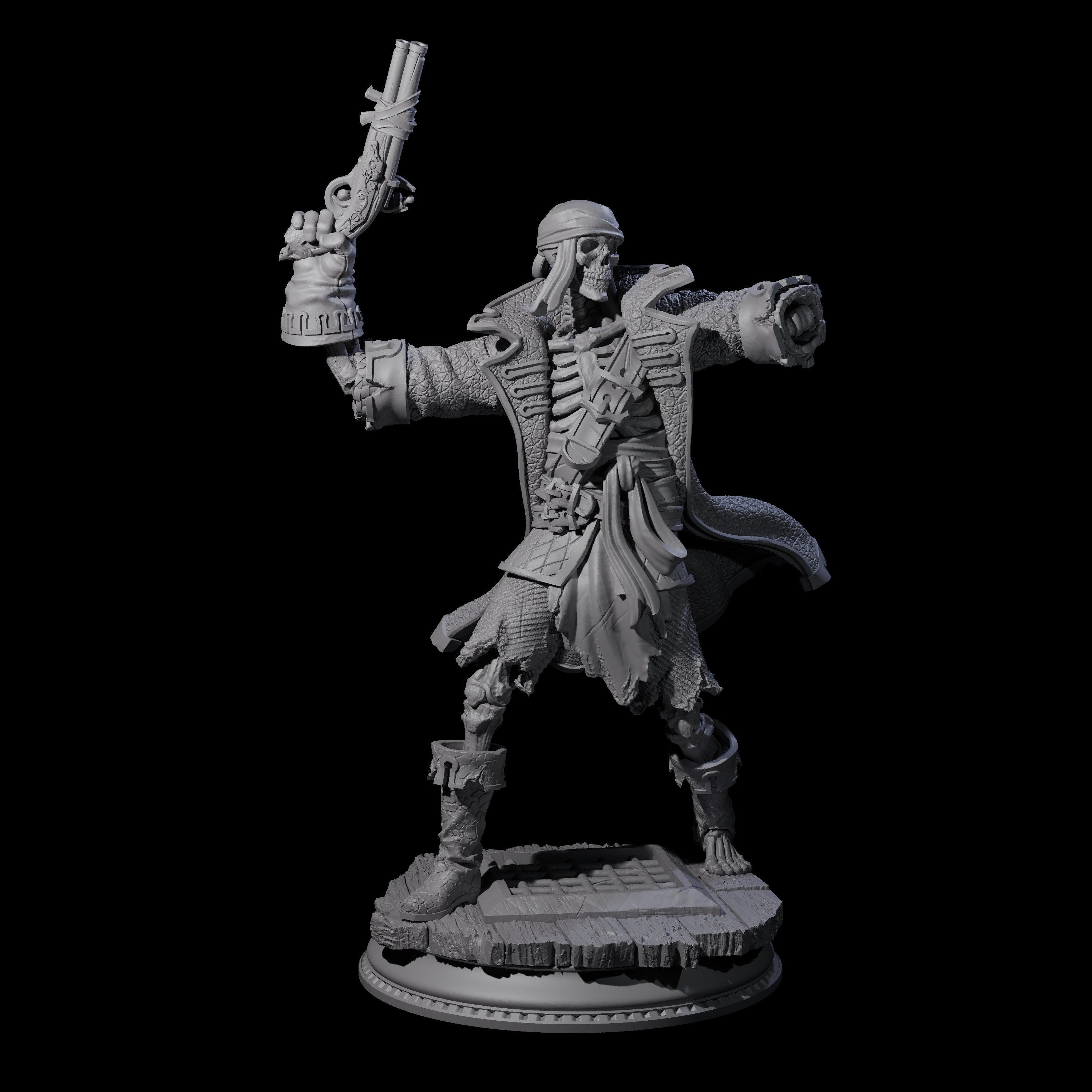 Three Falling Apart Pirate Skeleton Scallywags Miniature for Dungeons and Dragons, Pathfinder or other TTRPGs