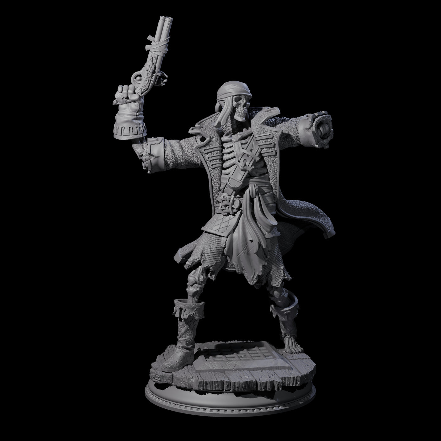 Three Falling Apart Pirate Skeleton Scallywags Miniature for Dungeons and Dragons, Pathfinder or other TTRPGs