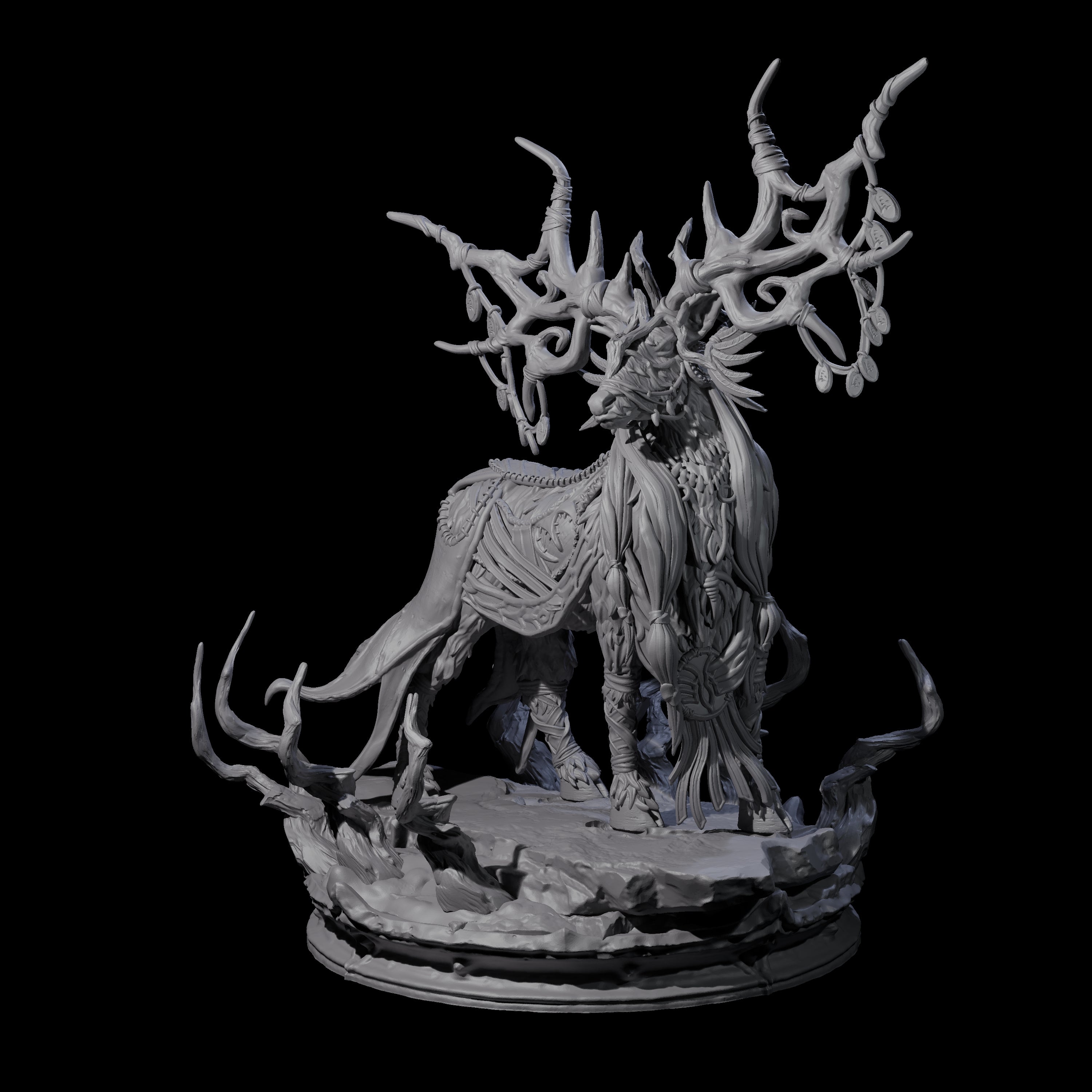 Three Feral Stag Druids Miniature for Dungeons and Dragons, Pathfinder or other TTRPGs