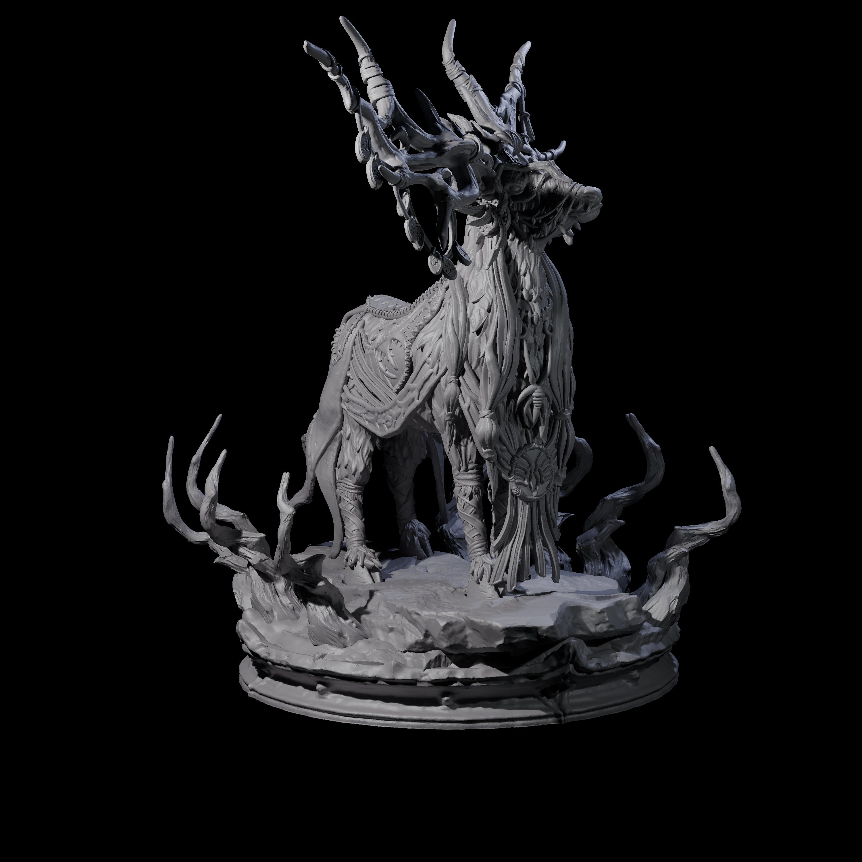 Three Feral Stag Druids Miniature for Dungeons and Dragons, Pathfinder or other TTRPGs