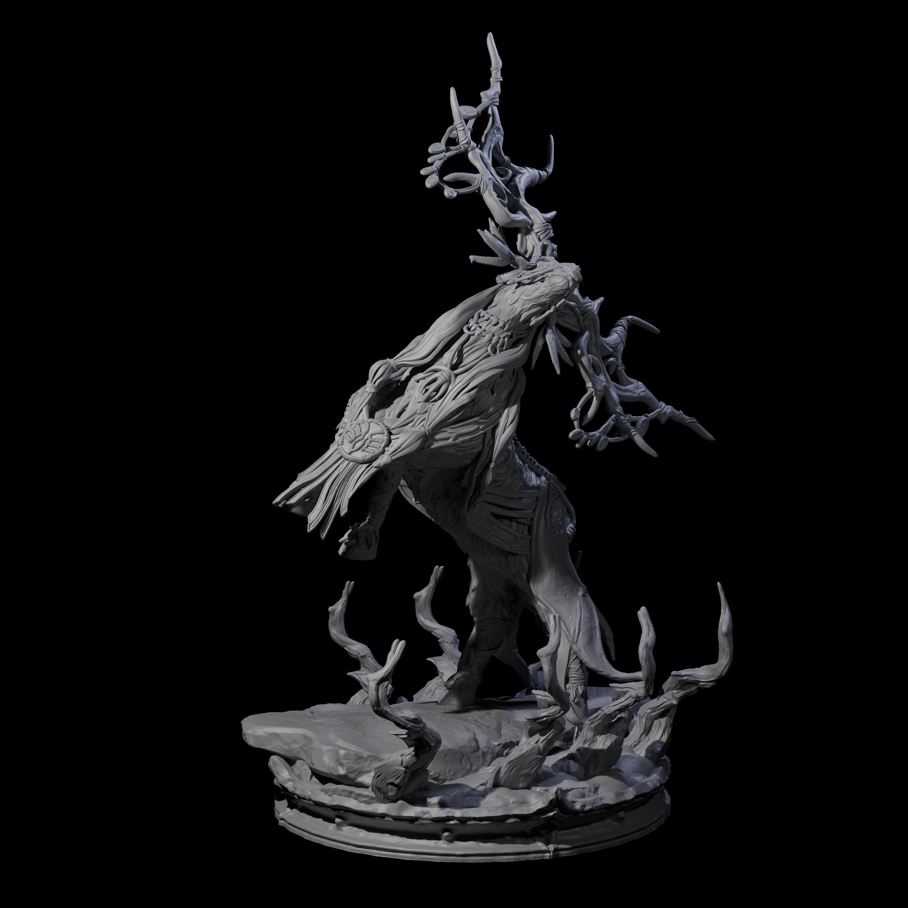 Three Feral Stag Druids Miniature for Dungeons and Dragons, Pathfinder or other TTRPGs