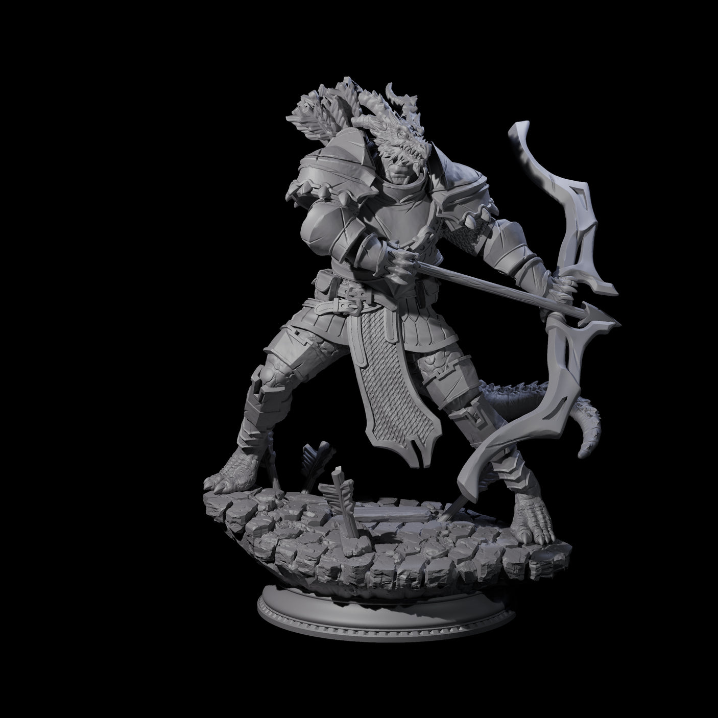 Three Fighting Dragonborn Dragonguard Miniature for Dungeons and Dragons, Pathfinder or other TTRPGs