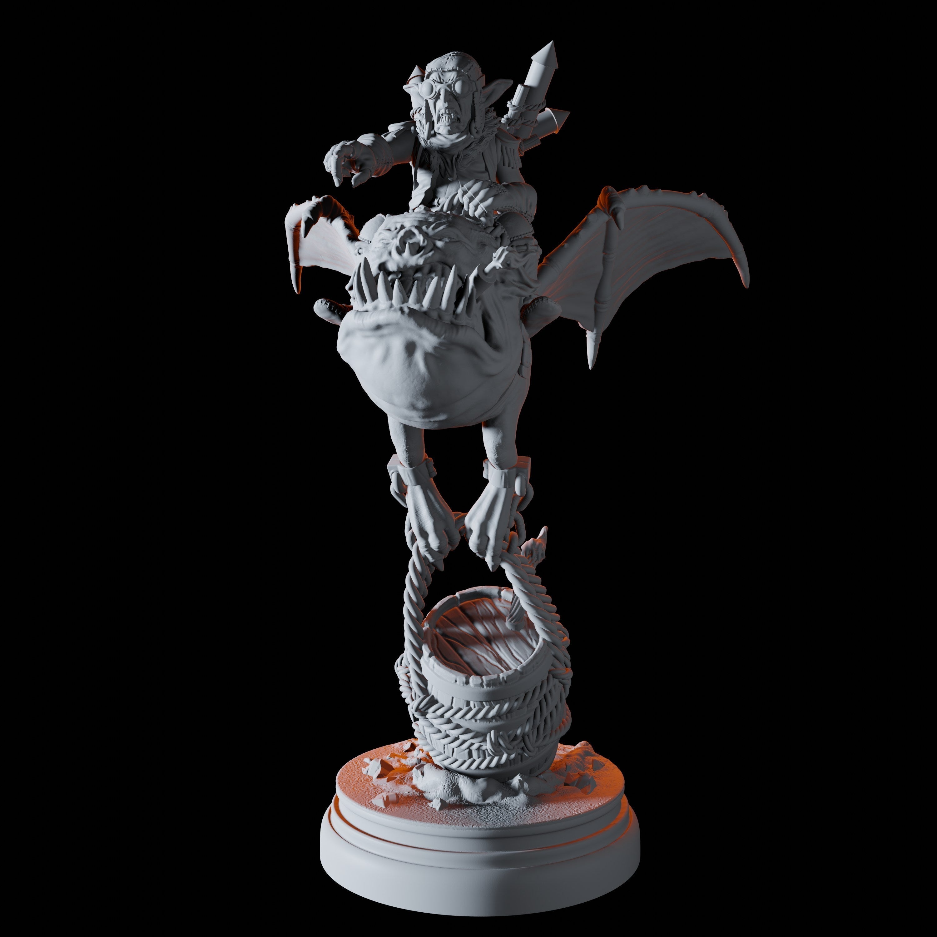 Three Flying Goblin Bombardiers Miniature for Dungeons and Dragons, Pathfinder or other TTRPGs