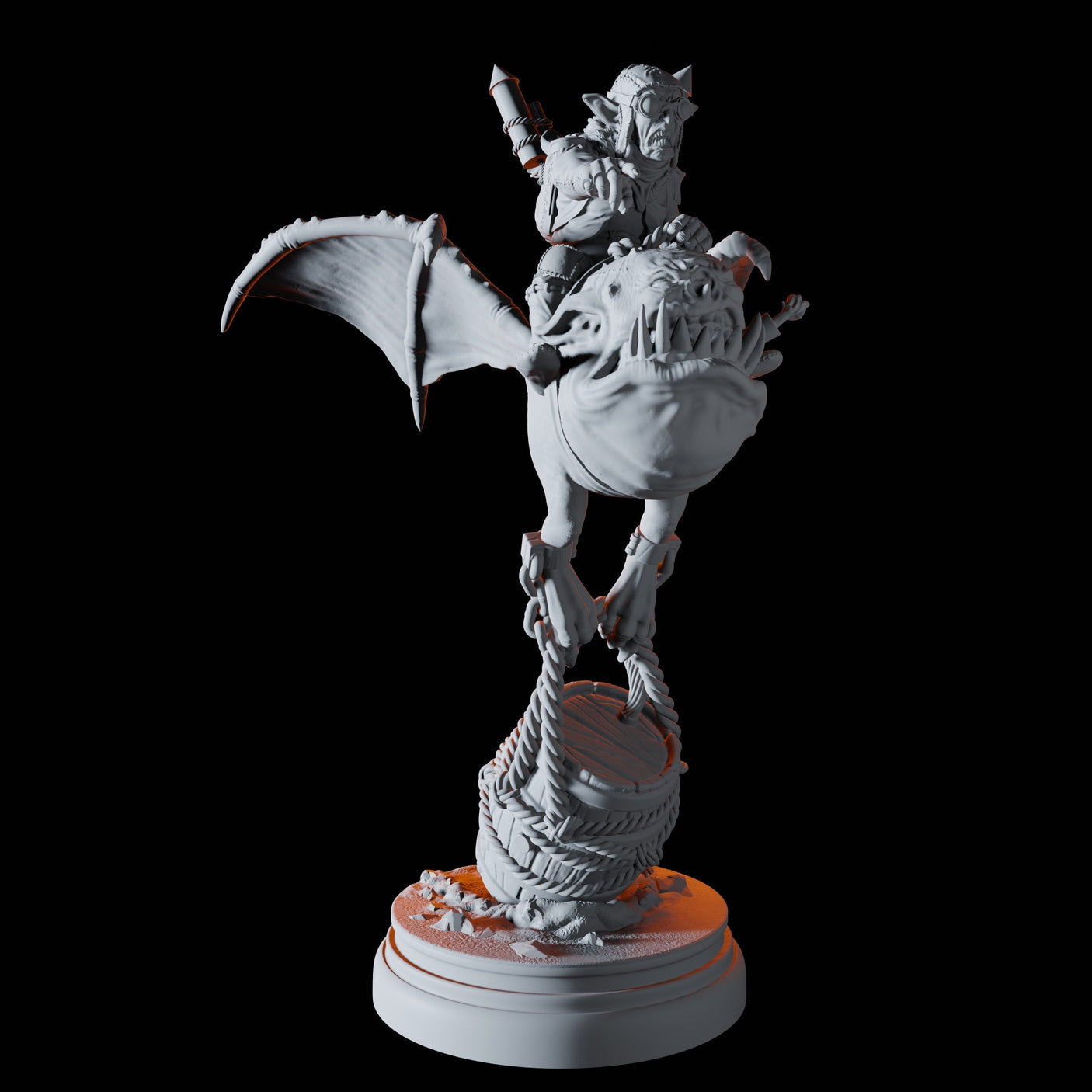Three Flying Goblin Bombardiers Miniature for Dungeons and Dragons, Pathfinder or other TTRPGs
