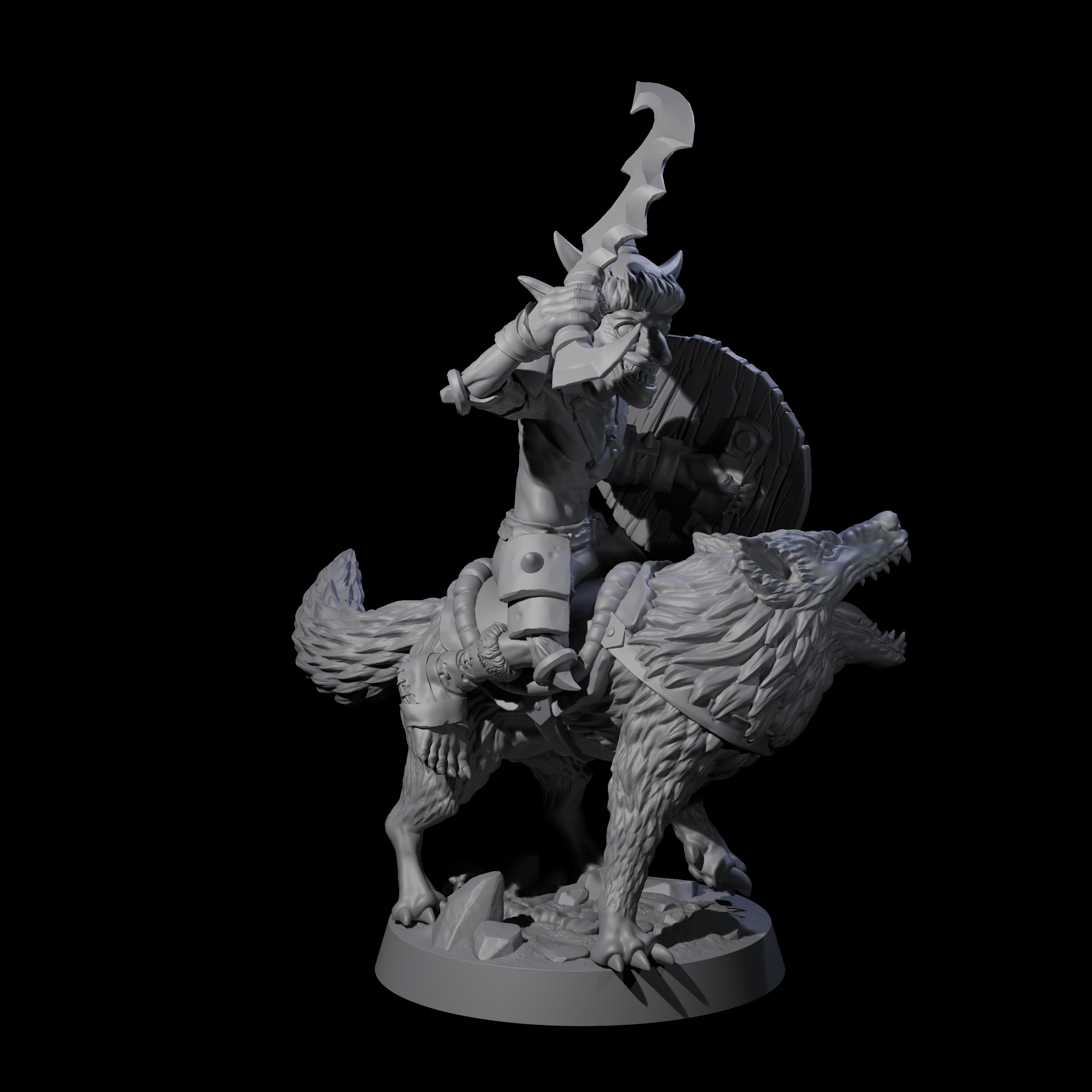 Three Galloping Goblin Riders Miniature for Dungeons and Dragons, Pathfinder or other TTRPGs