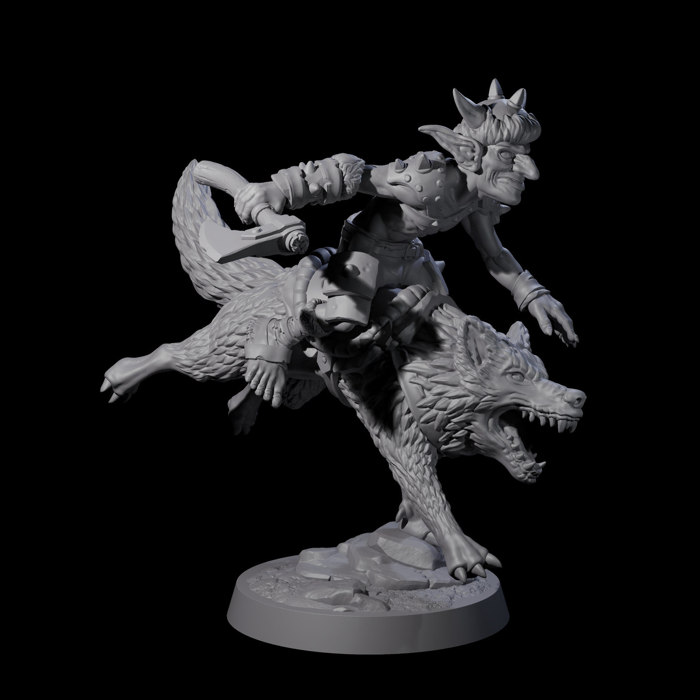 Three Galloping Goblin Riders Miniature for Dungeons and Dragons, Pathfinder or other TTRPGs